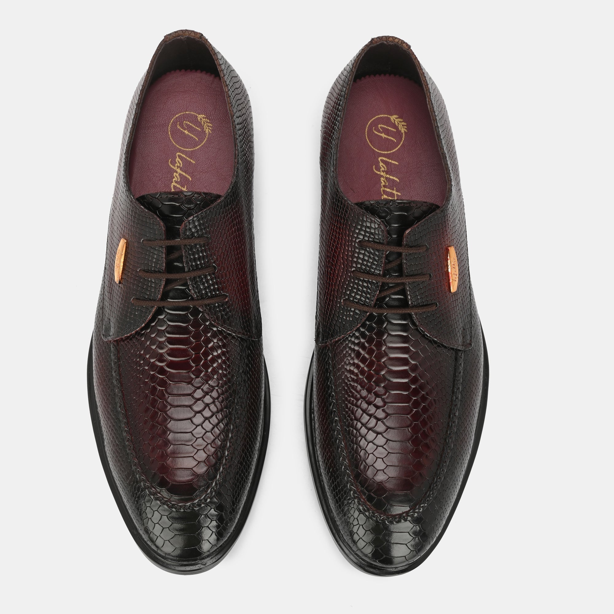 Cherry Textured Lace-Up Shoes by Lafattio - view 9