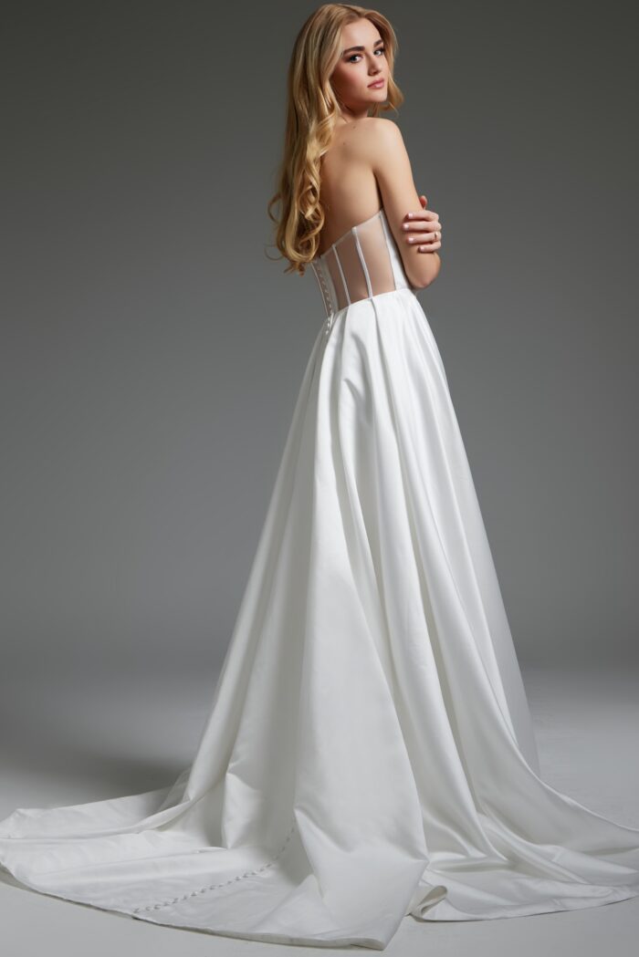 Jovani JB40825 Bridal Gown A Line Corset Bodice Long Wedding Dress - view 2
