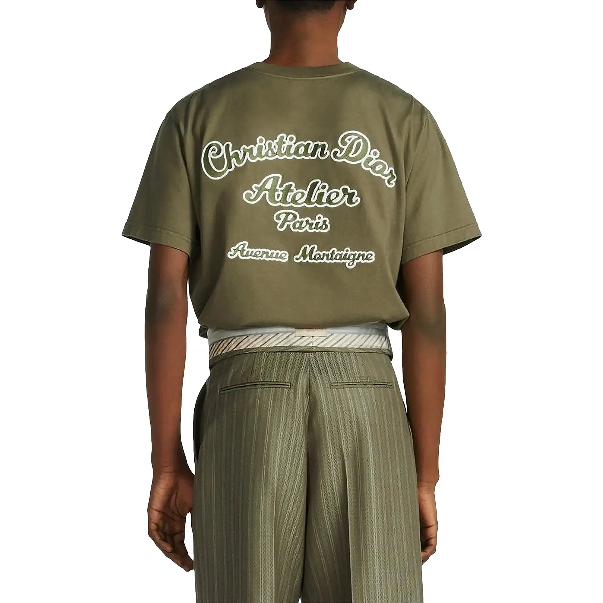 Dior 'Christian Dior Atelier' Relaxed Fit Khaki T Shirt - view 2
