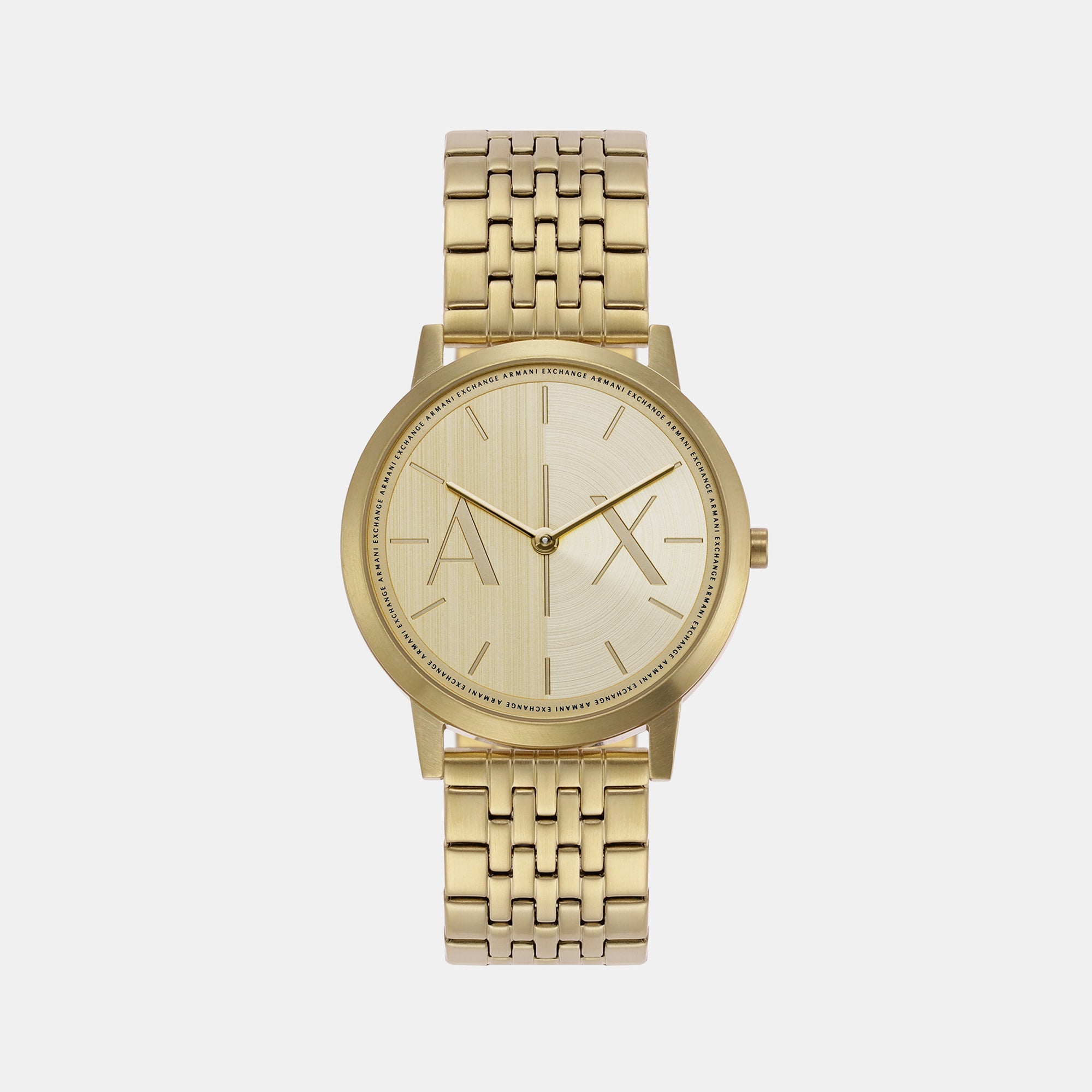 Armani Exchange Dale Men Quartz Gold Dial Analog Stainless Steel Watch AX2871