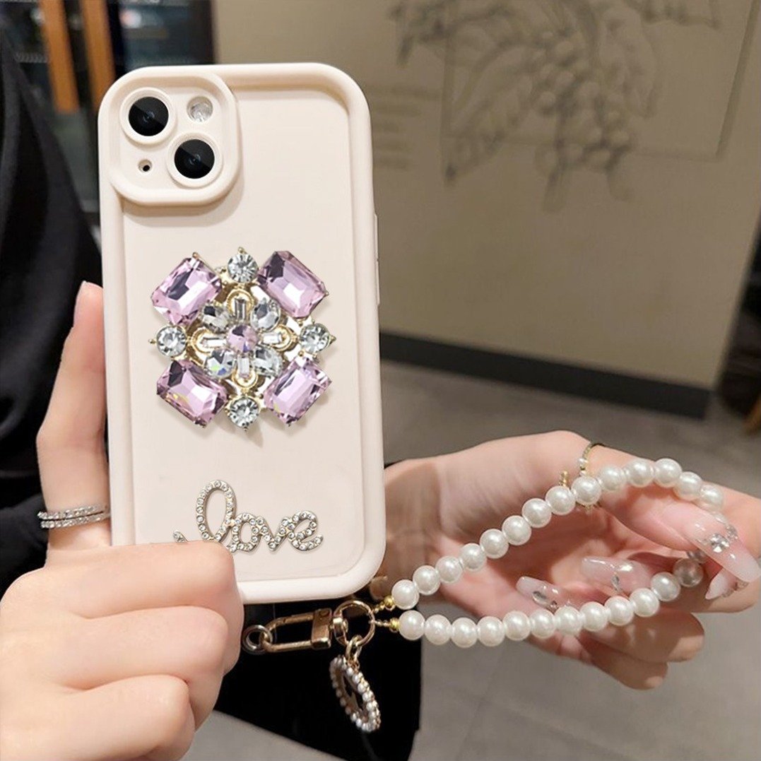 Peeperly Glamorous Rhinestone Pearl Case with Bracelet - view 5