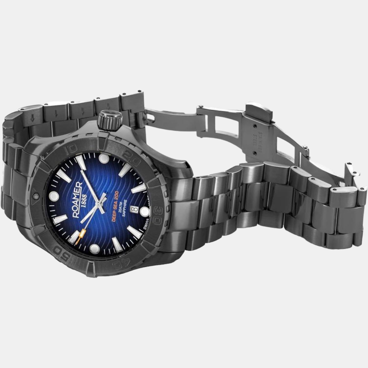 Roamer Deep Sea 200 Men Quartz Blue Dial Analog Stainless Steel Watch 860833 44 45 70 - view 3