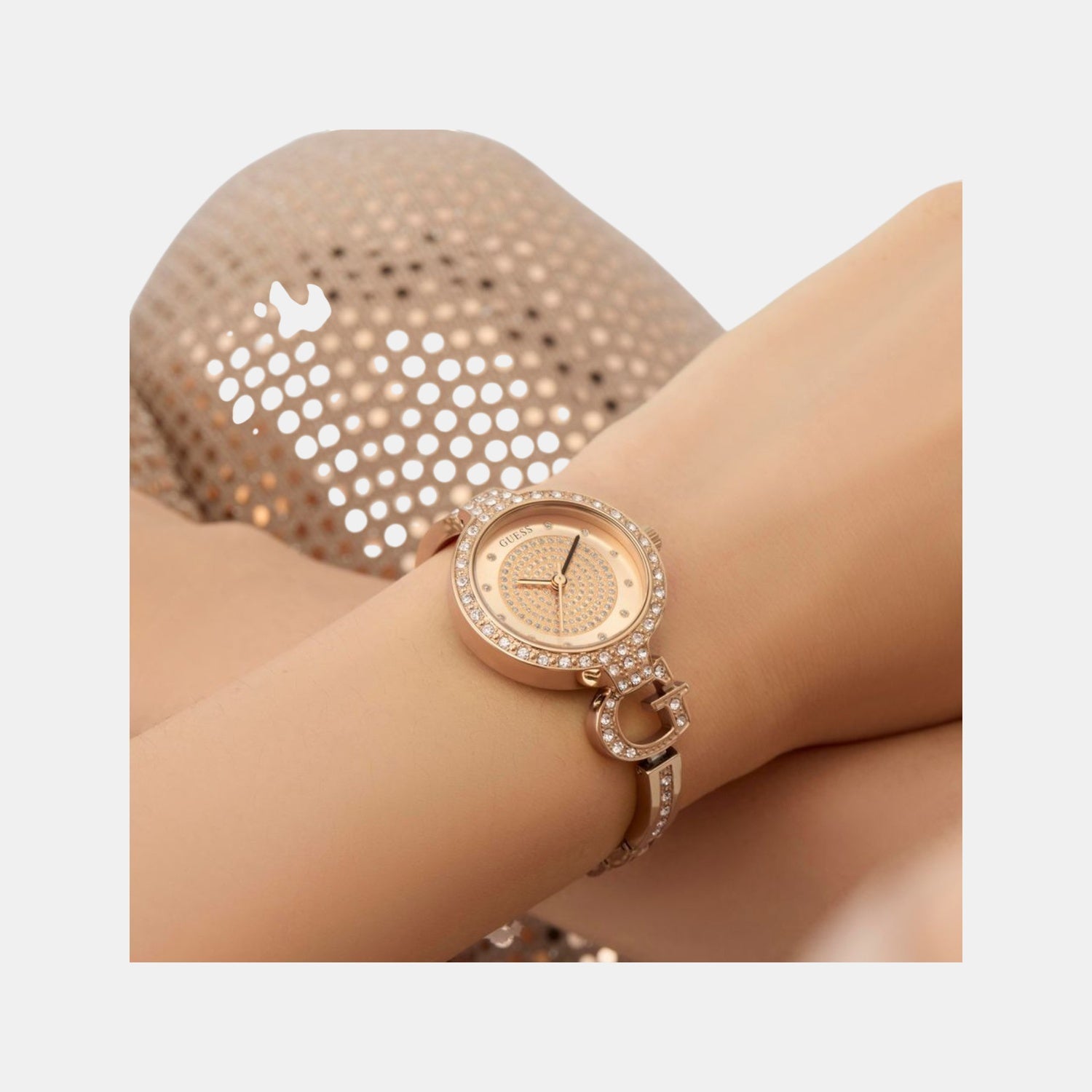 Guess Giselle Women Quartz Rose Gold Dial Analog Recycled Steel Watch GW0929L3 - view 6