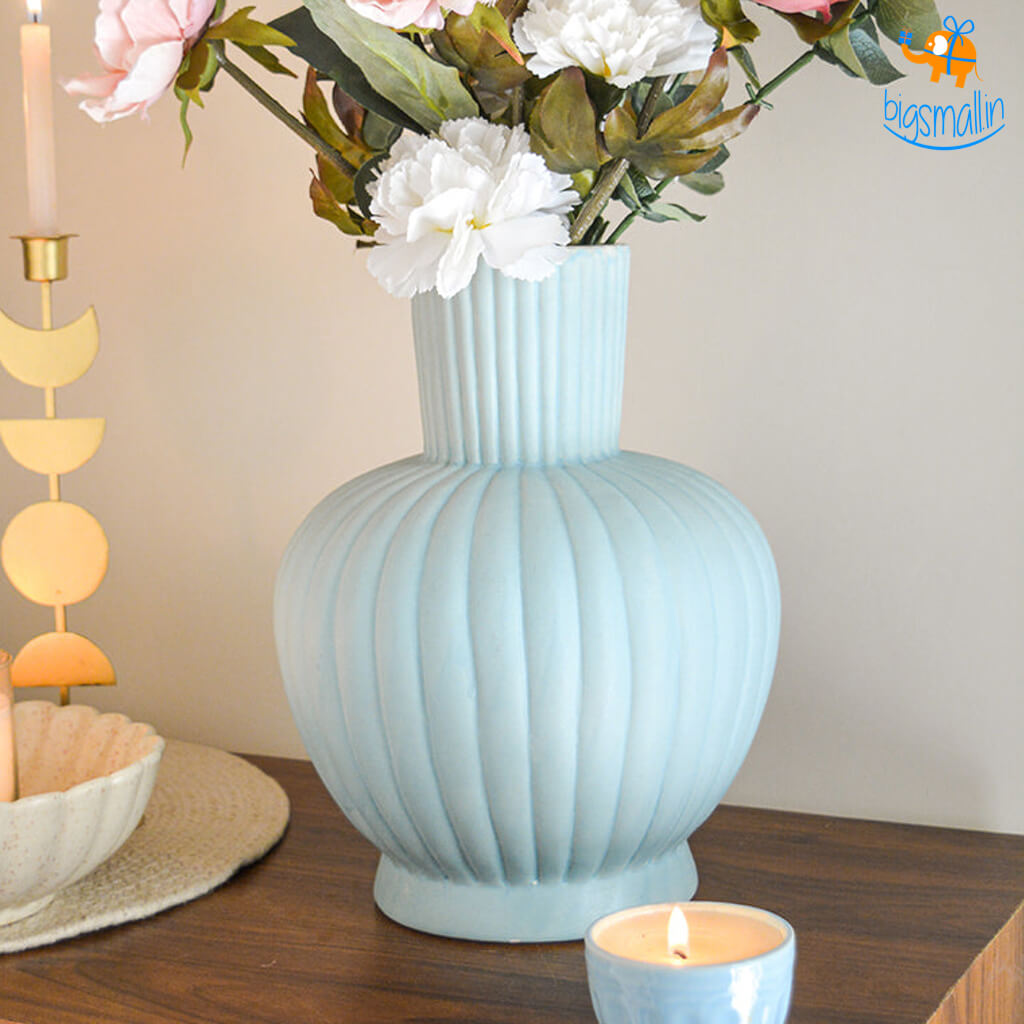Hollyhock Victorian Ceramic Vase