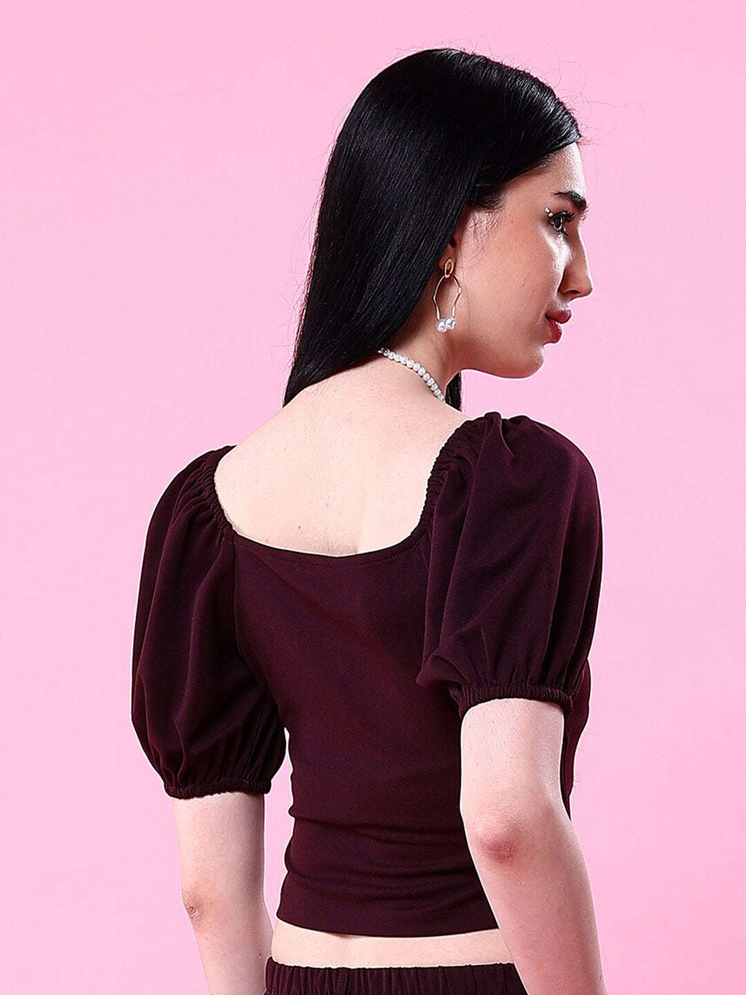 Freehand By The Indian Garage Co Women V Neck Top With Puff Sleeves - view 5
