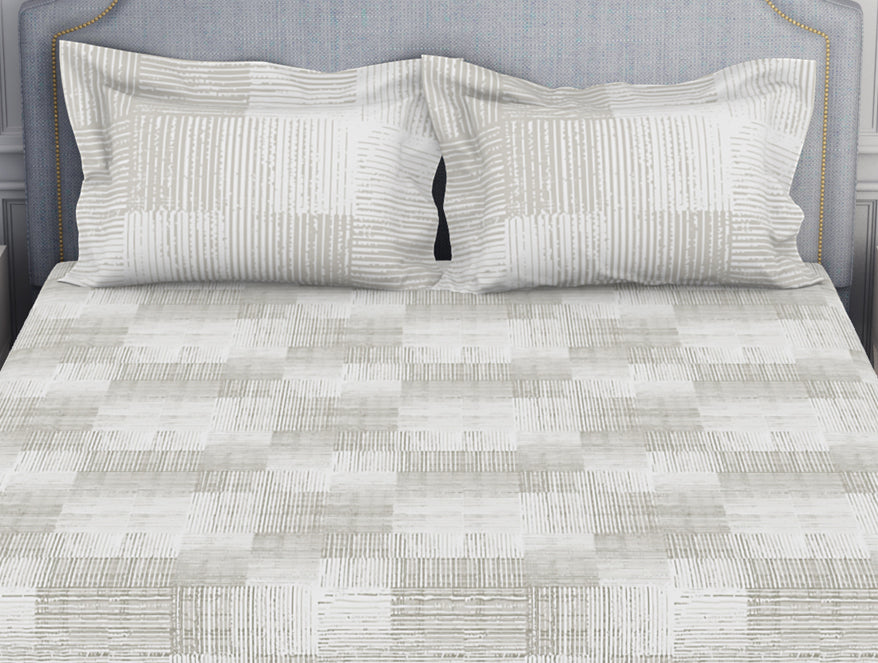 Spaces India Tonalelgence Geometric 100% Cotton Double Bedsheet - Essentials by Spaces - view 10