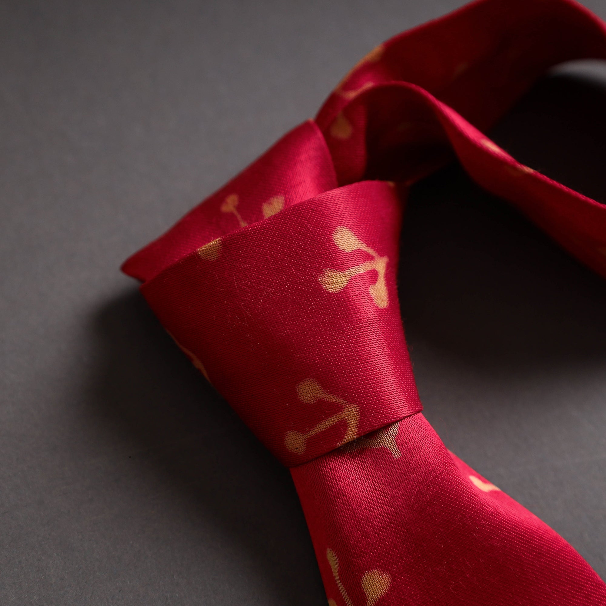 JALPARI Block Printed Mashru Silk Handmade Necktie for Men - view 6