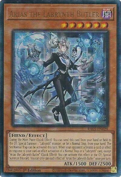 Yu-Gi-Oh! Arias the Labrynth Butler - RA05-EN028 - Ultimate Rare - 1st Edition