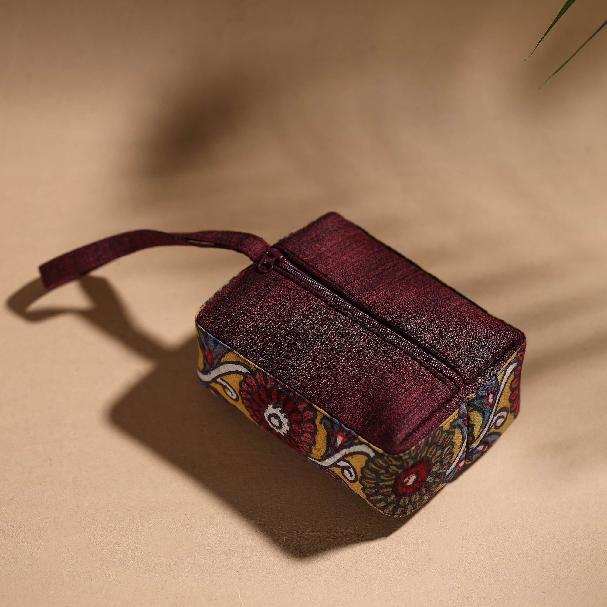 DWARAKA PLUS Brown - Handpainted Kalamkari Multipurpose Cosmetic/Toiletry Bag 09 - view 2