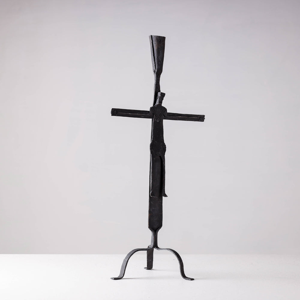 CHHATTISGARH HASTSHILP VIKAS BOARD Bastar Tribal Wrought Iron Esu Candle Stand - view 2