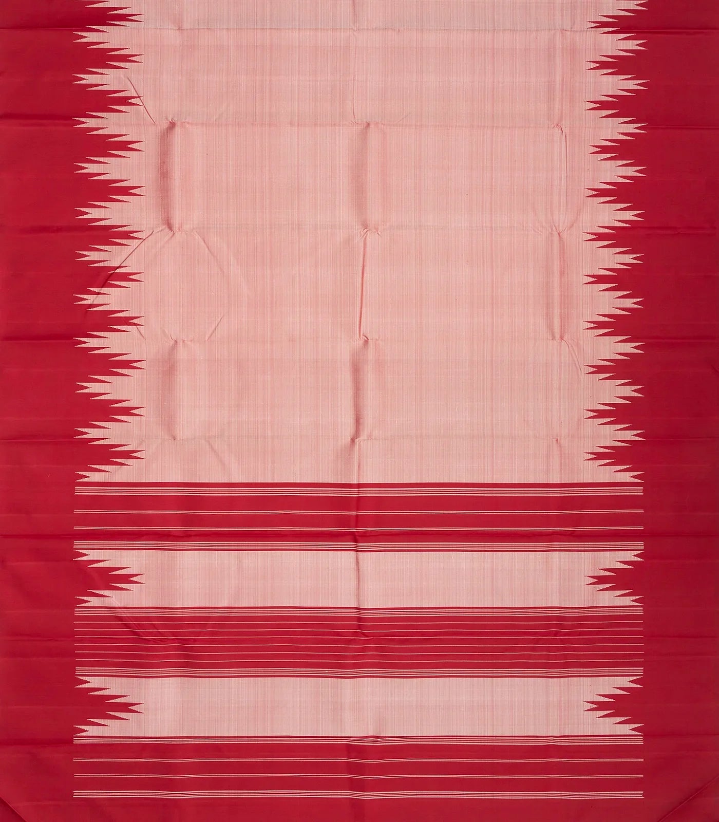 RmKV Dusty Pink Handloom Kanchipuram Korvai Silk Saree With Temple Border - view 2