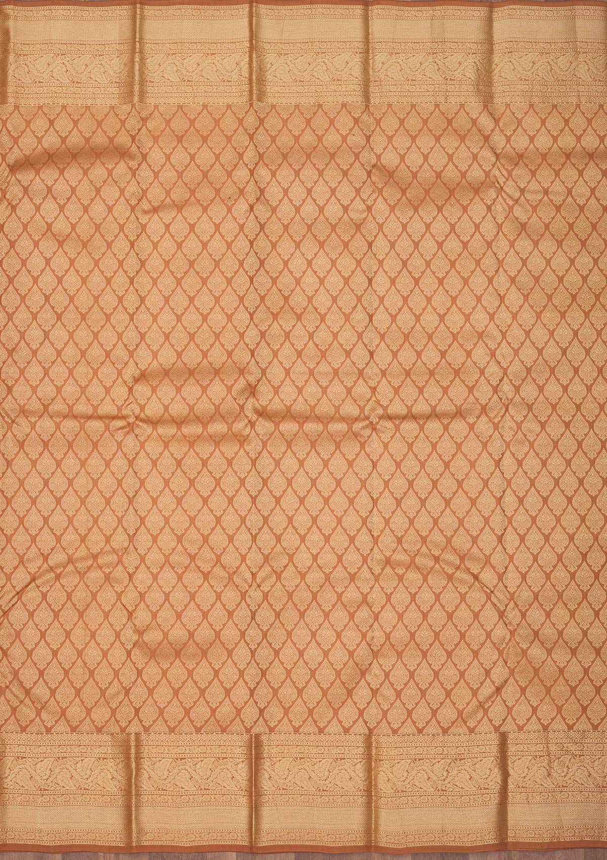 Koskii Light Brown Zariwork Pure Silk Saree – Women's - view 6