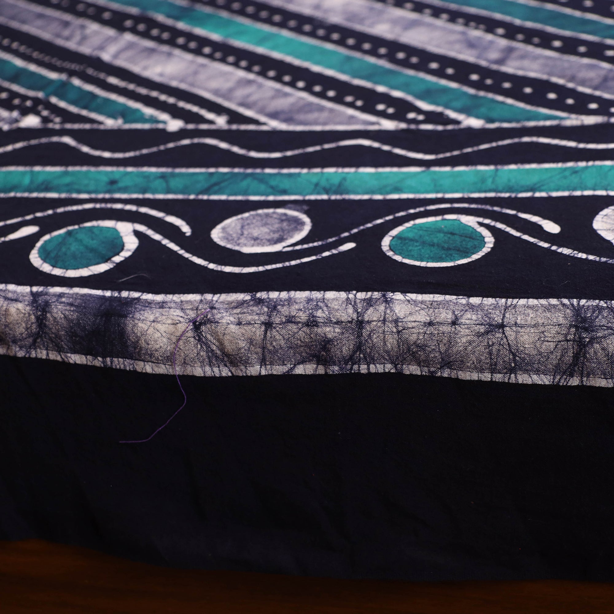KACHCHH JI CHHAAP Blue - Hand Batik Printed Cotton Single Bed Cover (96 x 59 in) 41 - view 4
