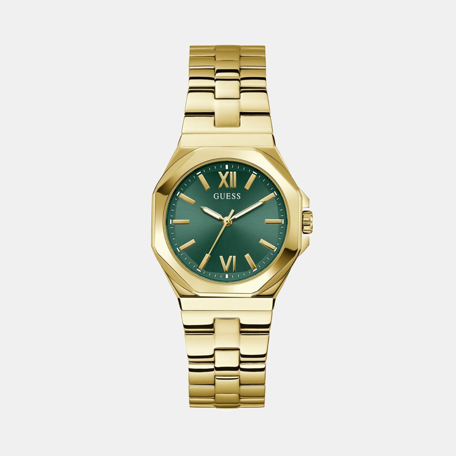 Guess Dress Women Quartz Green Dial Analog Stainless Steel Watch GW0873L2