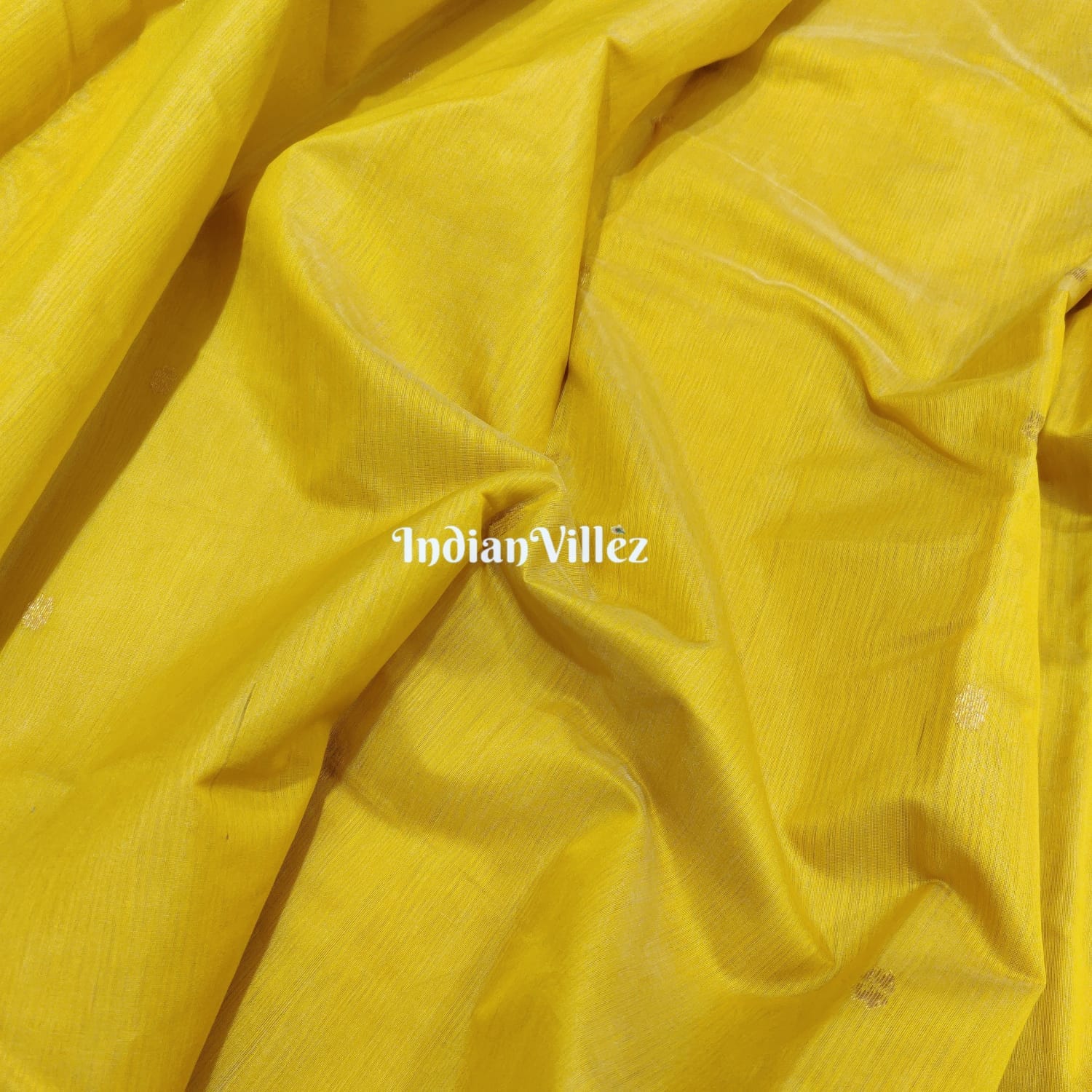 IndianVillèz Yellow Flower Design Handloom Pure Chanderi Silk Saree - view 3