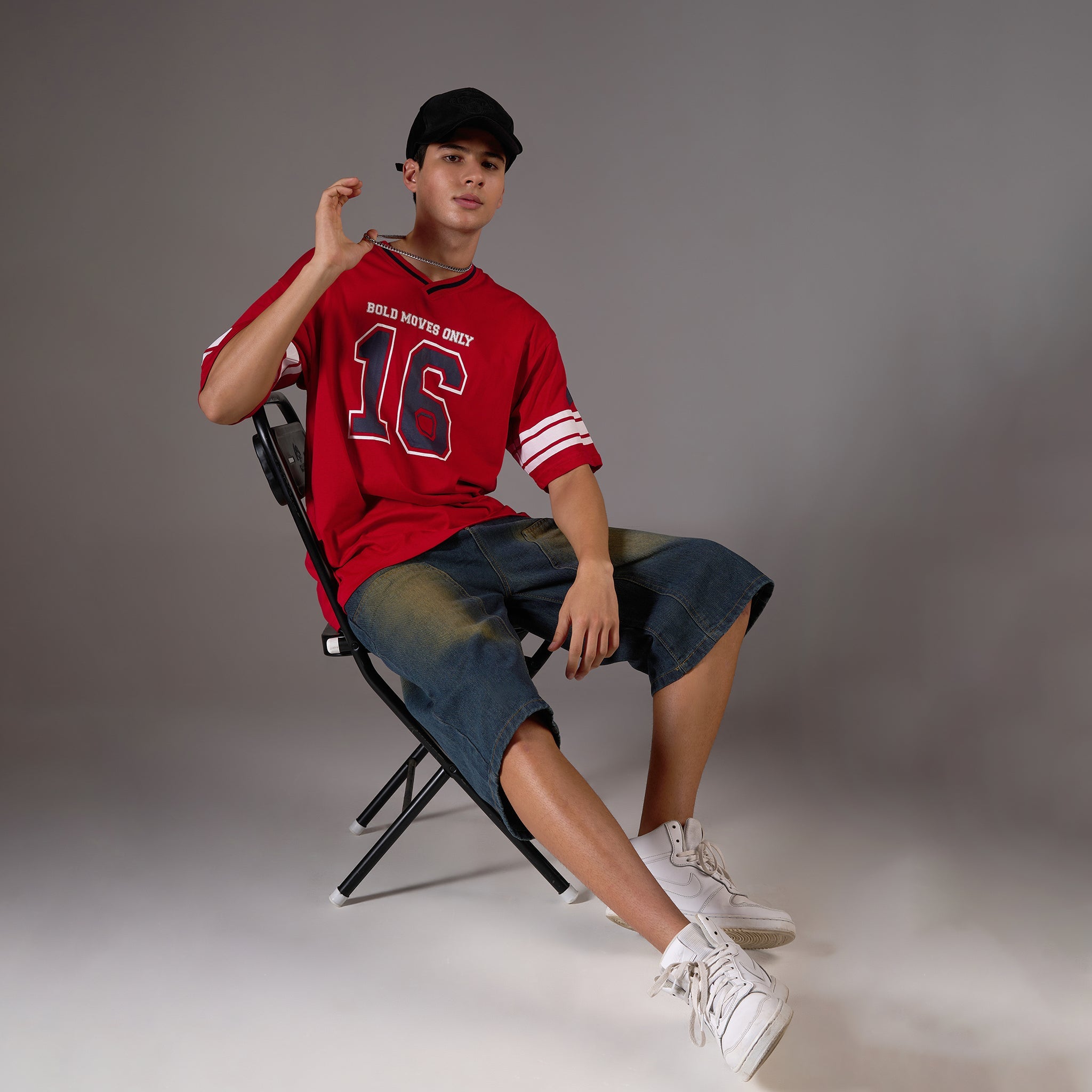 IZF "No- 16" Oversize Varsity Red T-shirt for Men