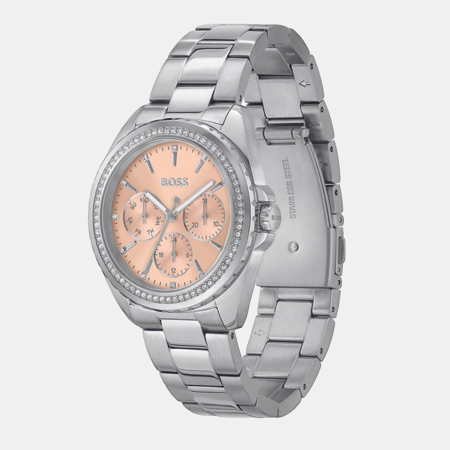 Boss Atea Women Quartz Carnation Gold Dial Multi-Function Stainless Steel Watch 1502732 - view 2
