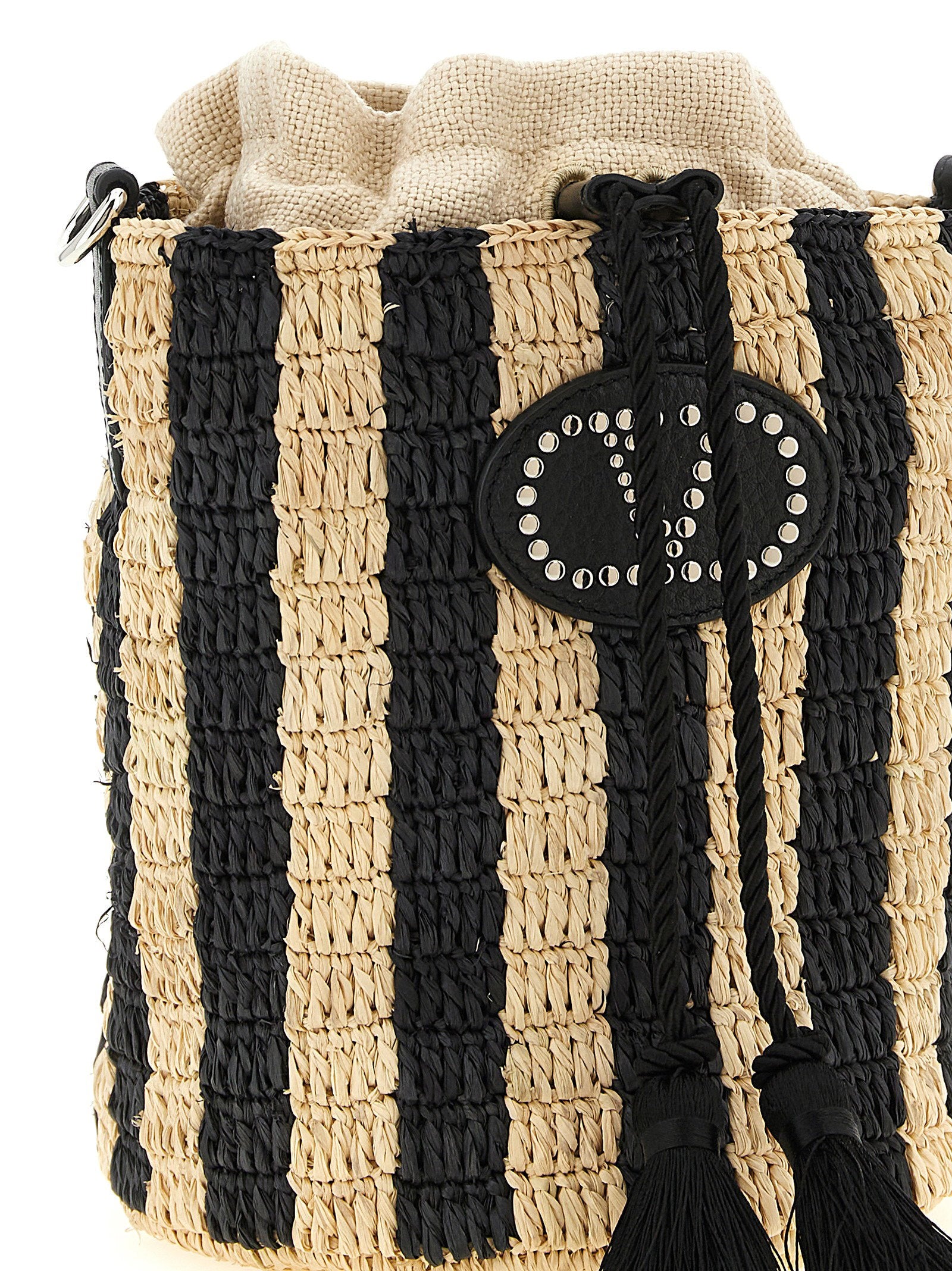Valentino Garavani Raffia Small Bucket Bag – 100% straw - view 3