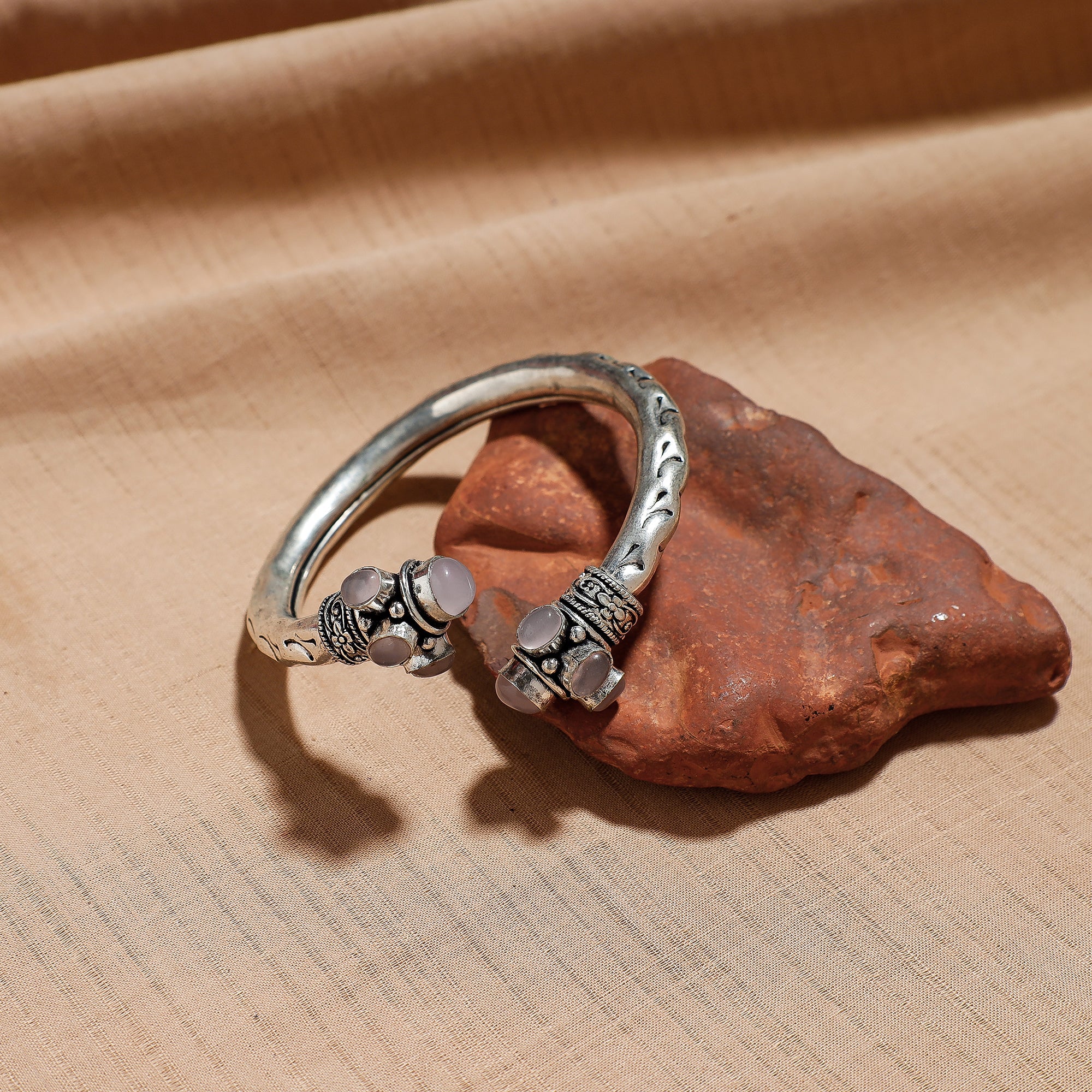 Silver kada bracelet – WHITE RIVER STORIES Antique Finish Oxidised German Silver Kada / Bracelet