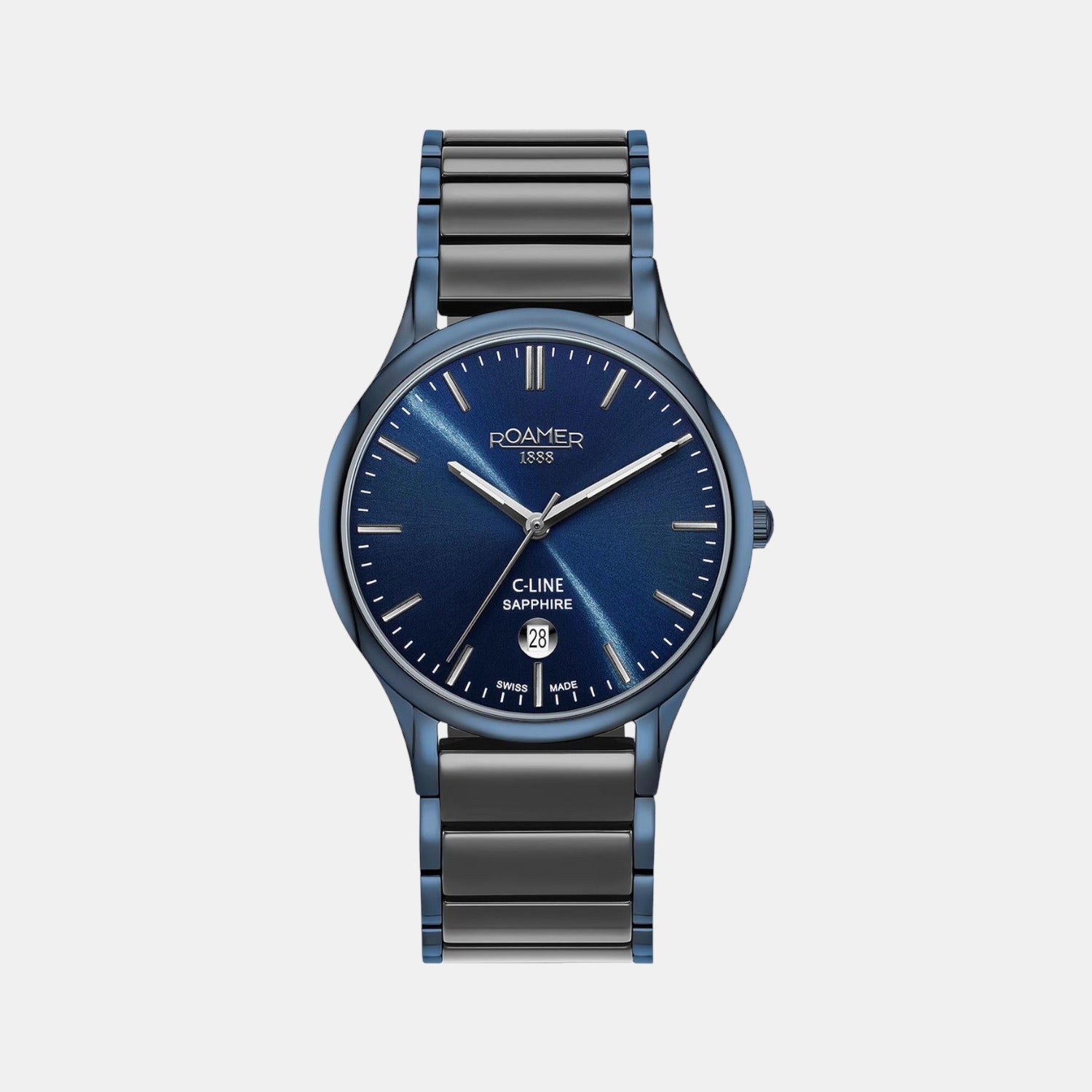 Roamer C-Line Men Quartz Blue Dial Analog Ceramic Watch 658833 42 54 61