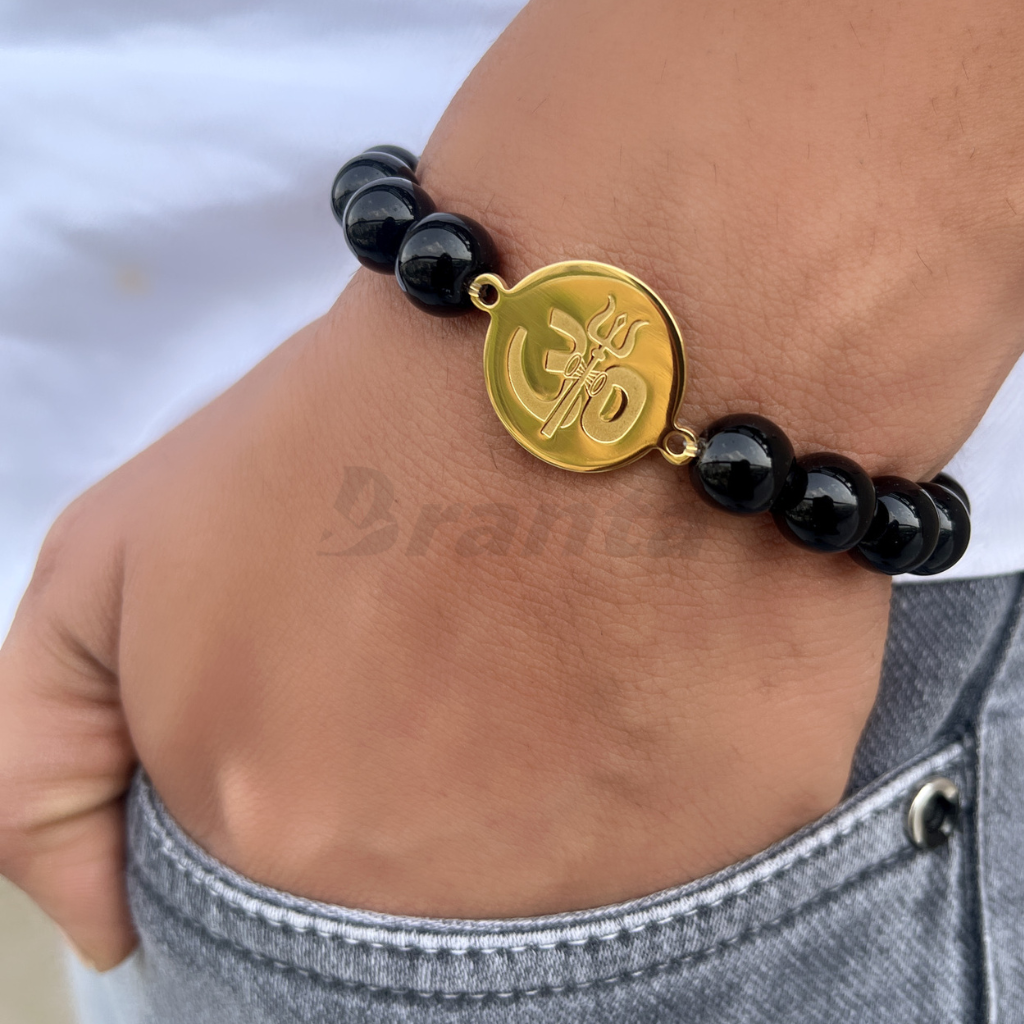 brantashop Trishul Om Crystal Bracelet For Men Online