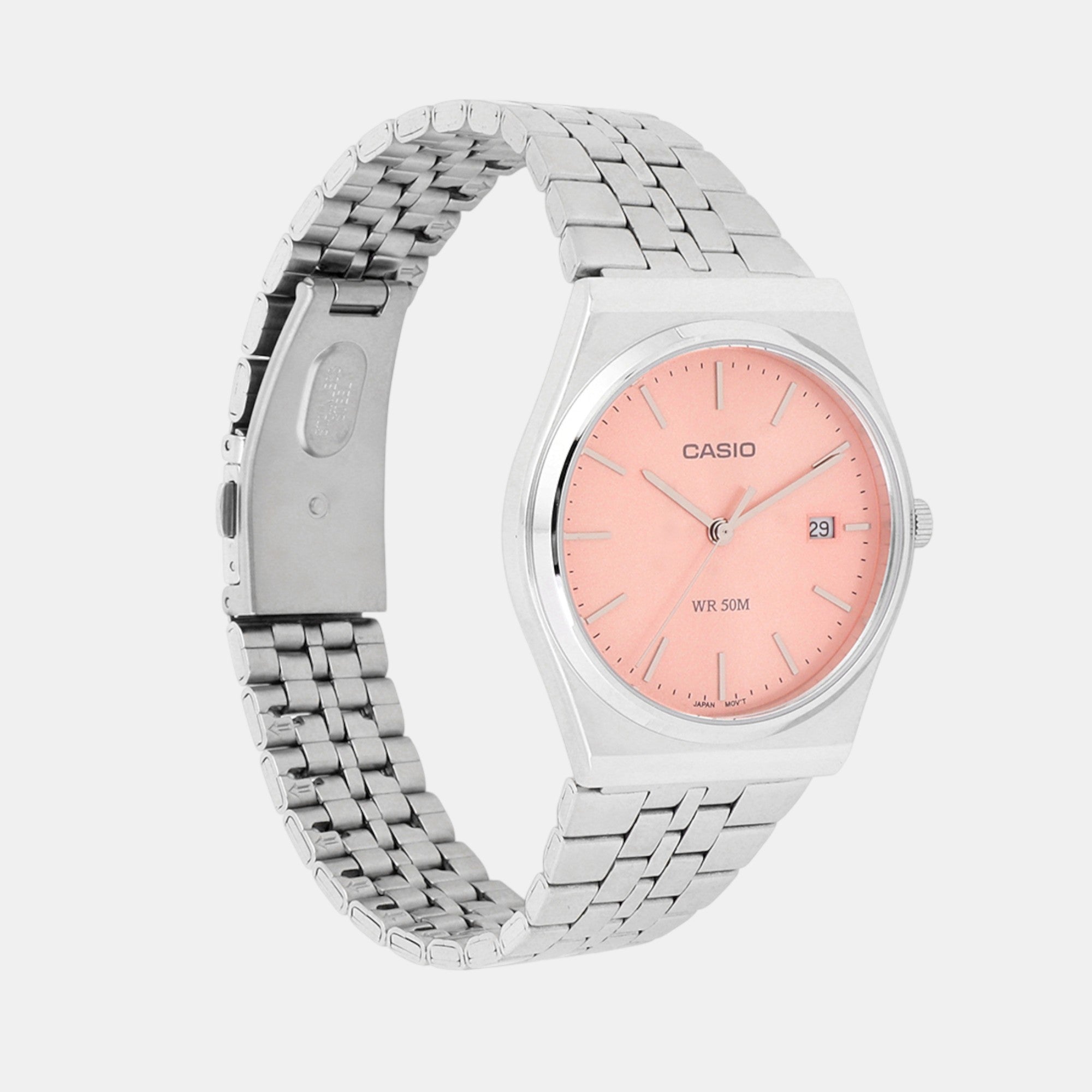 Casio Enticer Men Quartz Pink Dial Analog Stainless Steel Watch A2200 - view 3