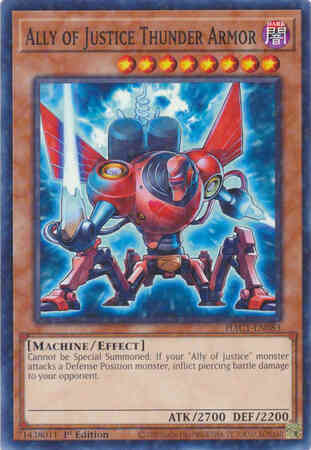 Yu-Gi-Oh! Ally of Justice Thunder Armor - HAC1-EN083 - Duel Terminal Normal Parallel Rare - 1st Edition