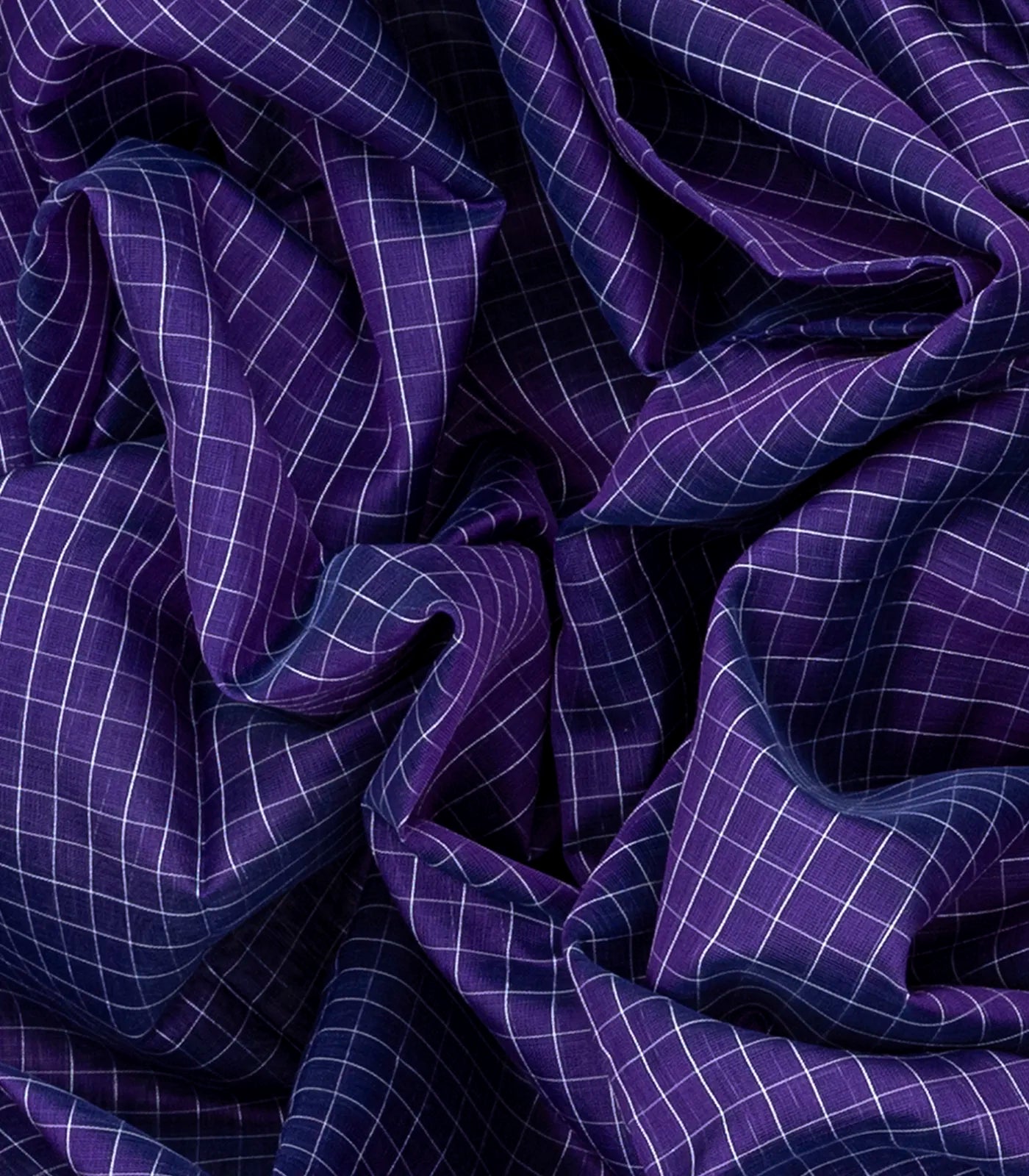 RmKV Violet Handloom Chirala Silk Cotton With Checks-Violet - view 3