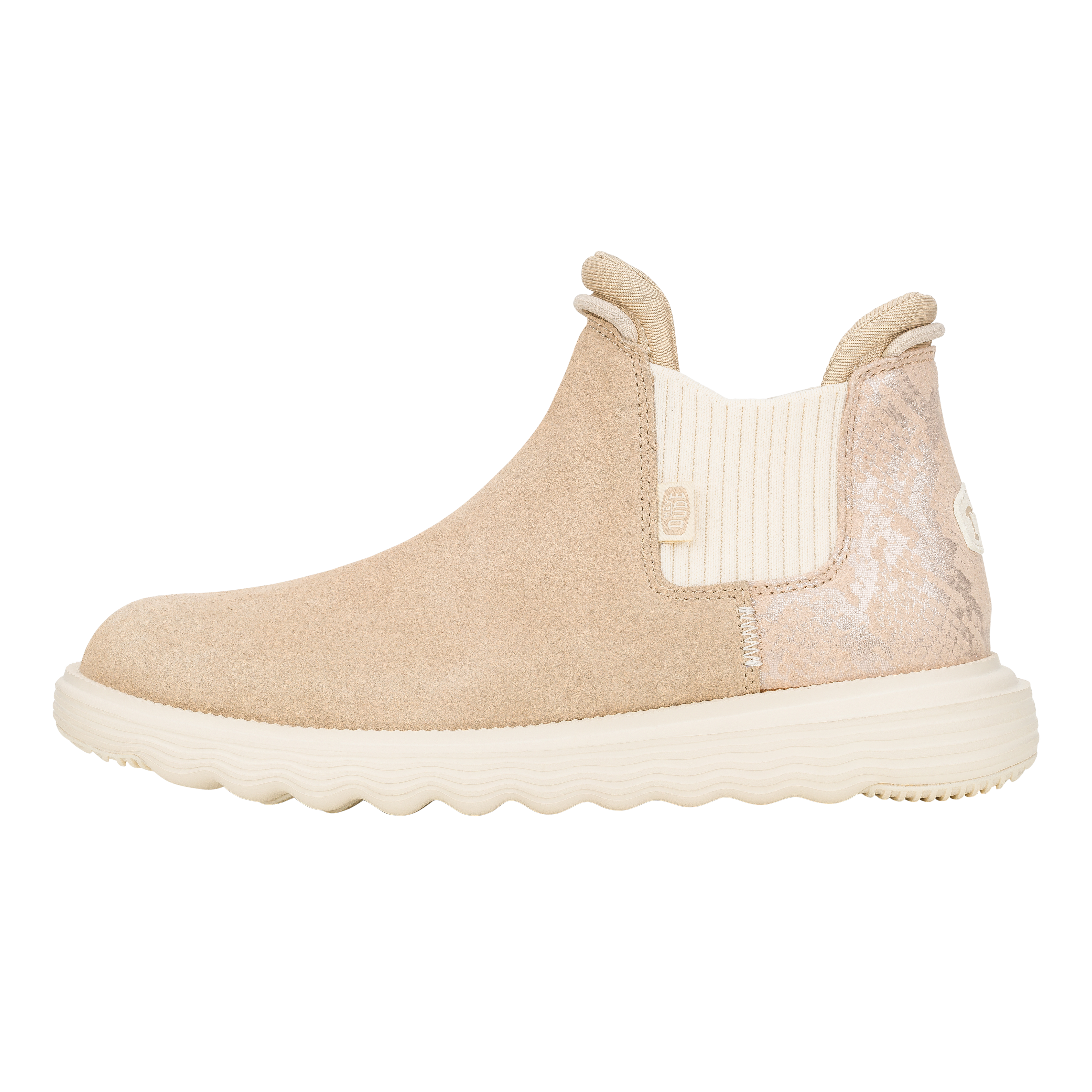 HEYDUDE shoes Branson Womens Suede Novelty - Sand/Snake