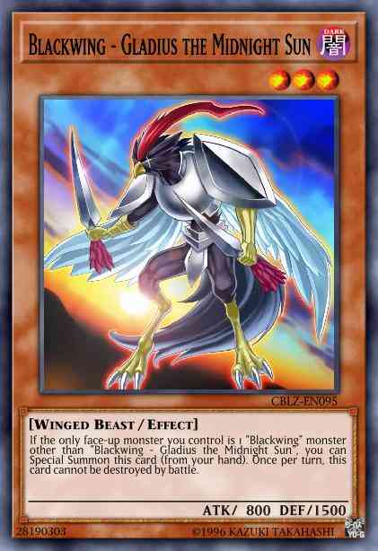 Yu-Gi-Oh! Blackwing - Gladius the Midnight Sun - CBLZ-EN095 - Rare - 1st Edition