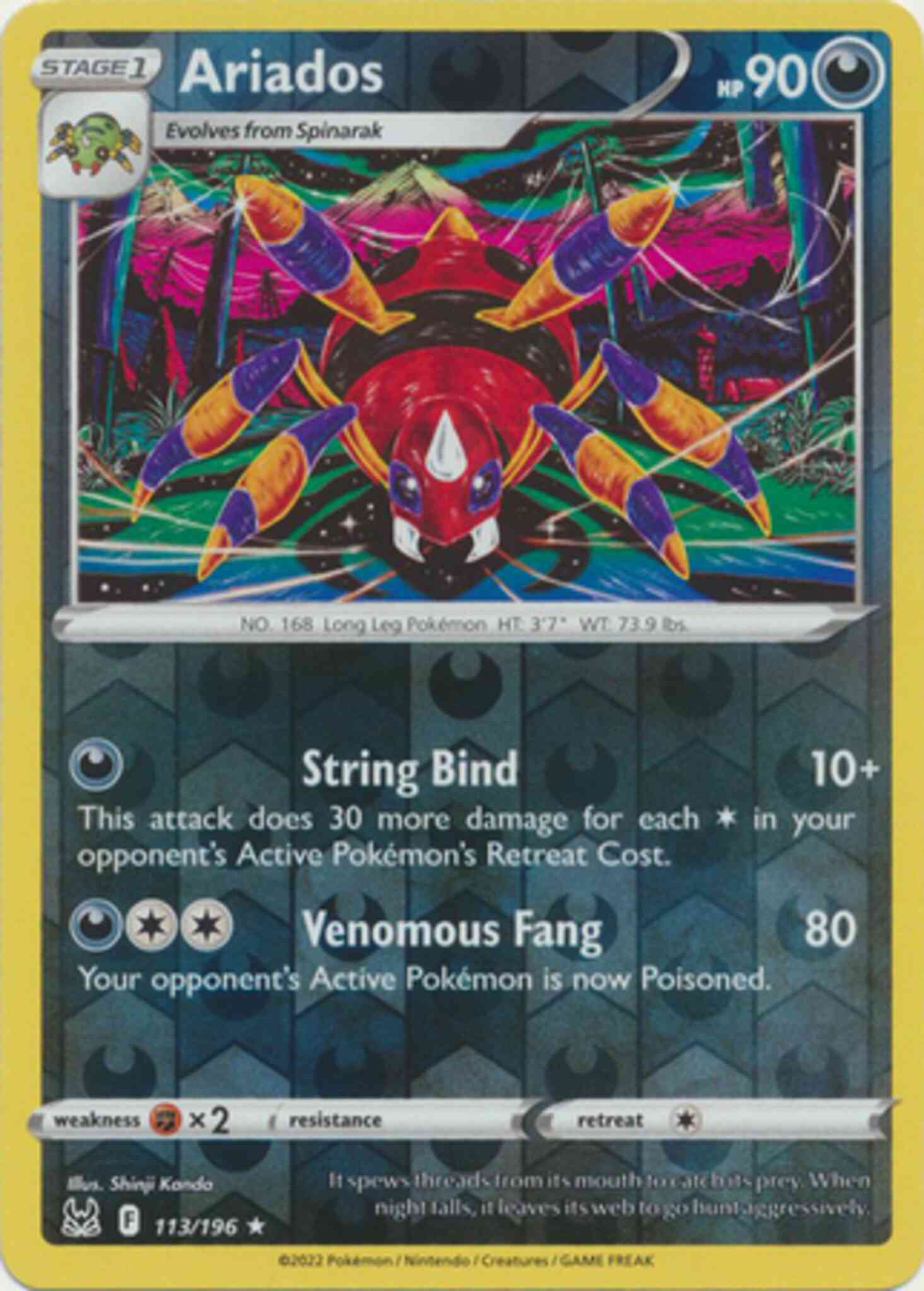 Rare swsh11-113 reverse – Pokémon Ariados - 113/196 - Rare [swsh11-113] [Reverse Holo]