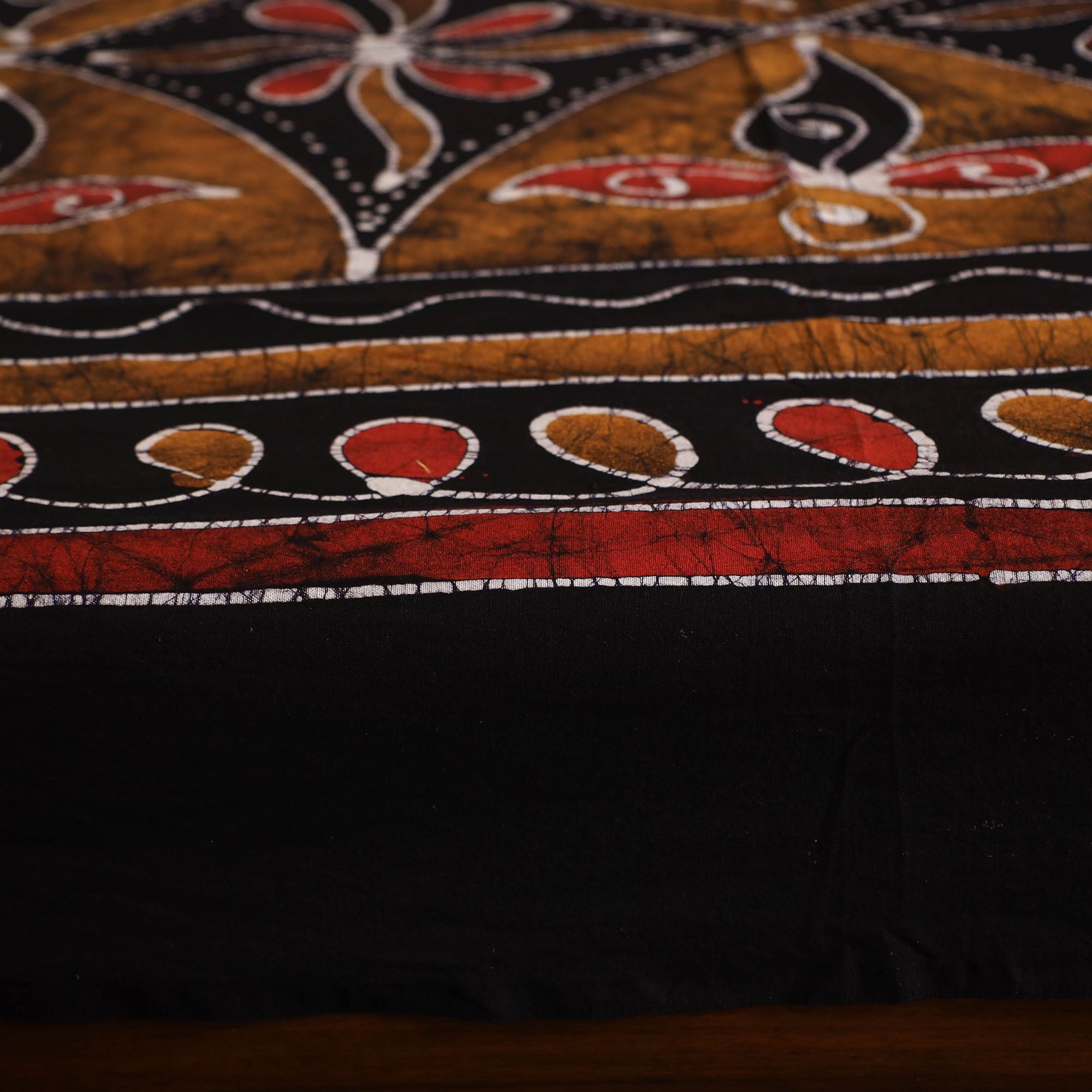 KACHCHH JI CHHAAP Black - Hand Batik Printed Cotton Single Bed Cover (96 x 59 in) 07 - view 4