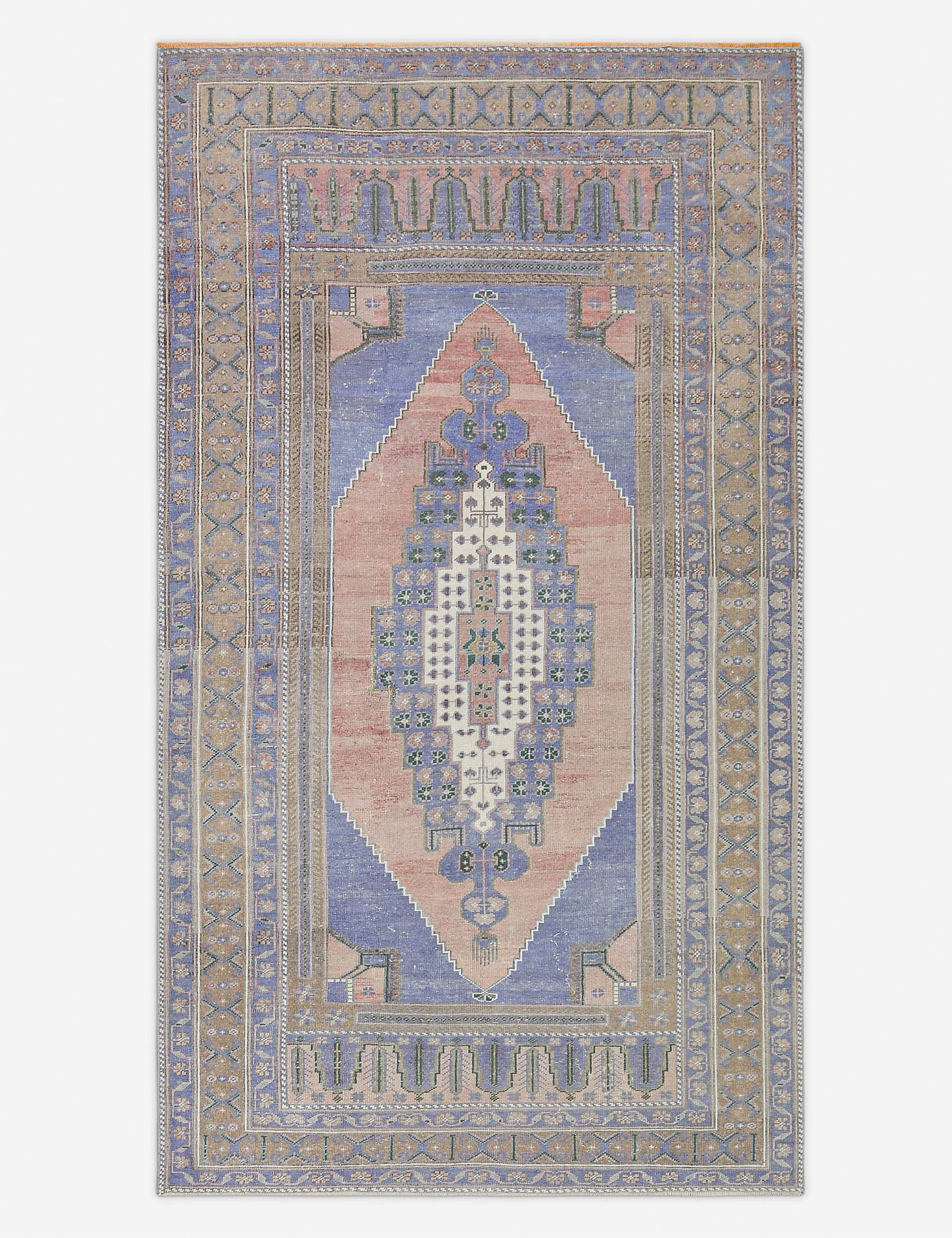Lulu and Georgia Vintage Turkish Hand-Knotted Wool Rug No. 480, 5' 2" x 9' 3"