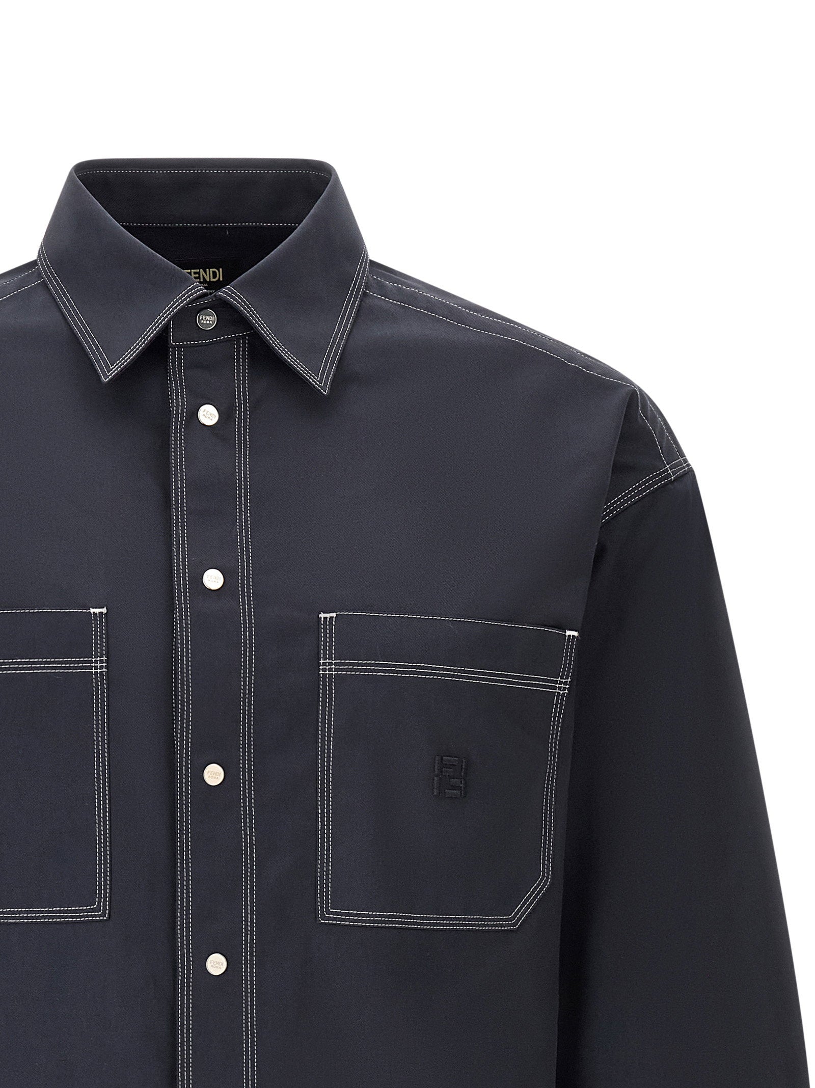 Fendi Ff Selleria Logo Shirt – 100% cotton - view 3