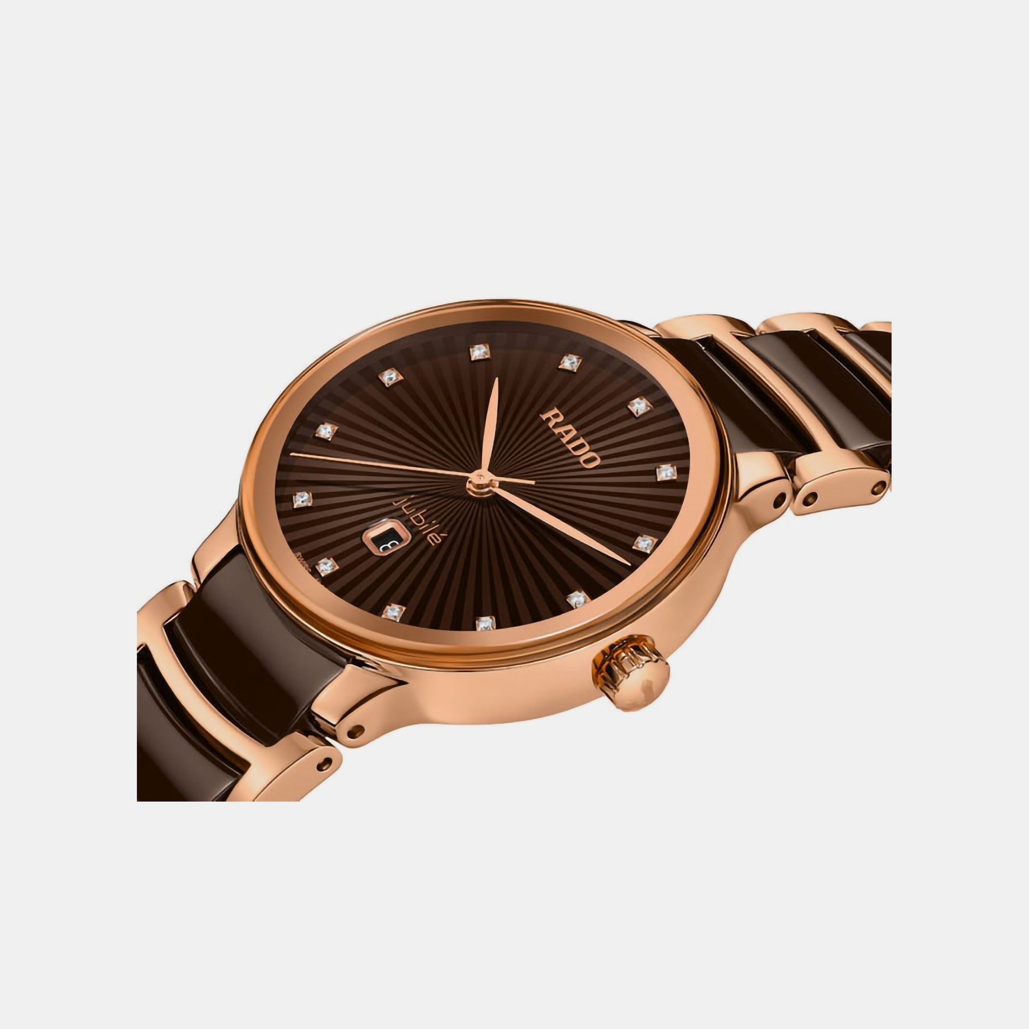Rado Centrix Women Quartz Brown Dial Chronograph Ceramic Watch R30024732 - view 2