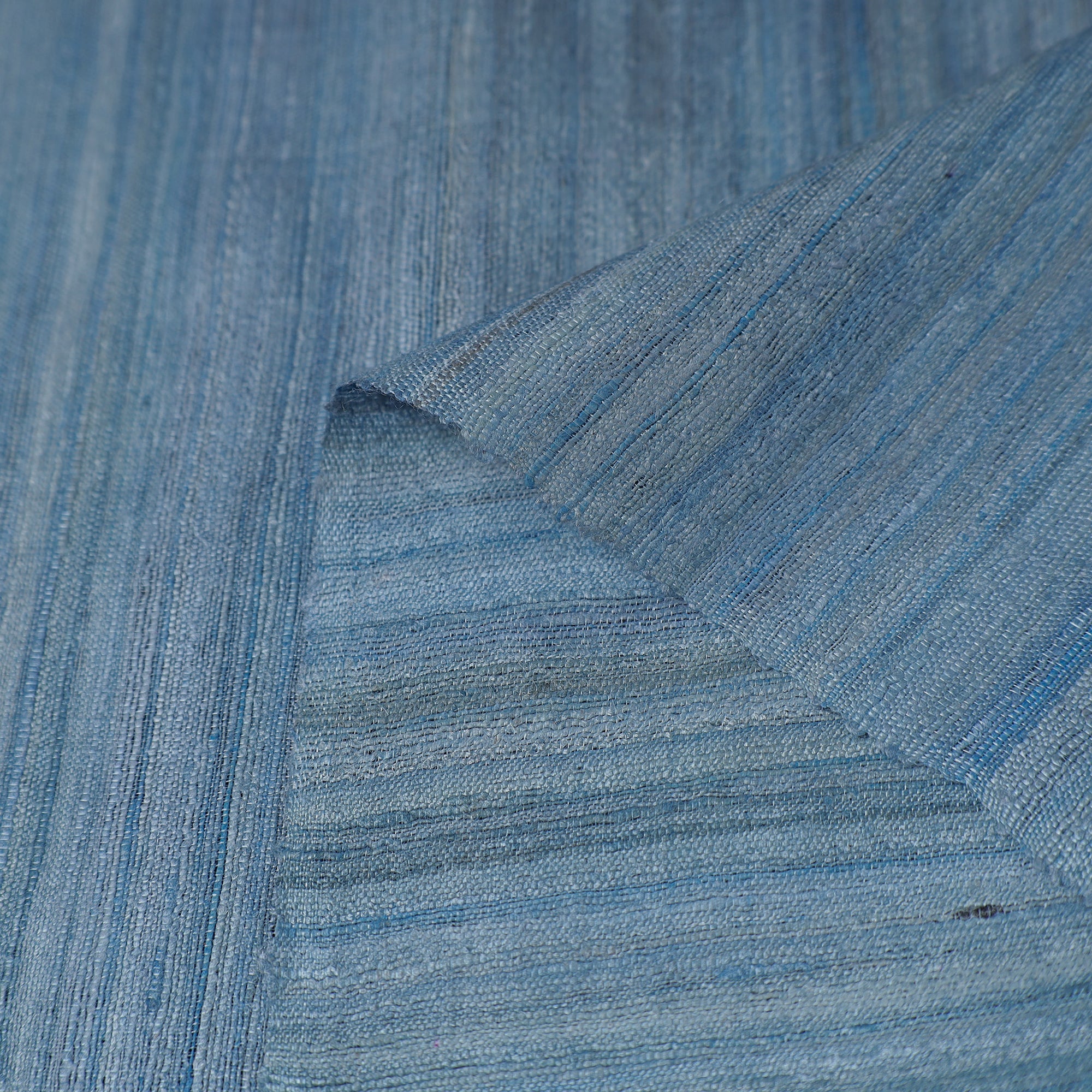 ITOKRI CRAFTS INITIATIVE Blue - Bhagalpuri Handwoven Pure Desi Tussar Silk Fabric 11 - view 2