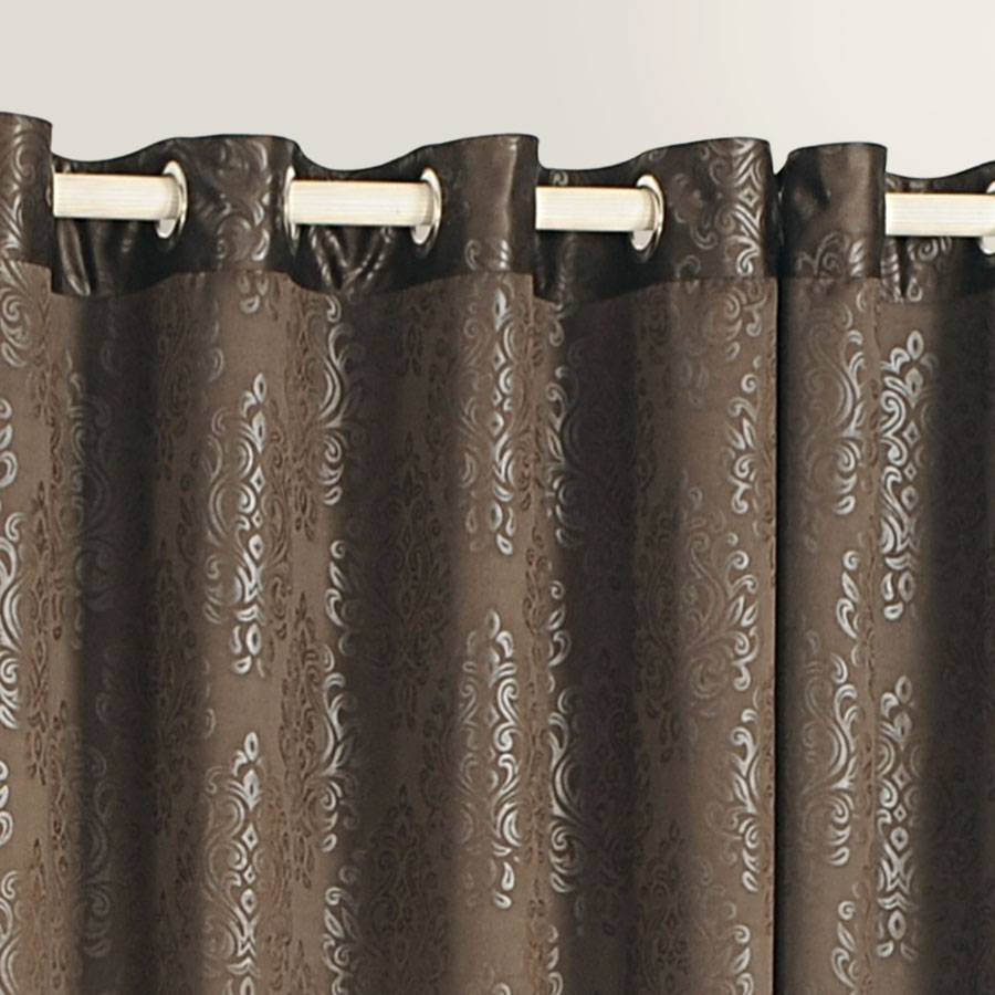 Swayam India Raw Umber Black Jacquard Blackout Curtains – 2053 - view 3