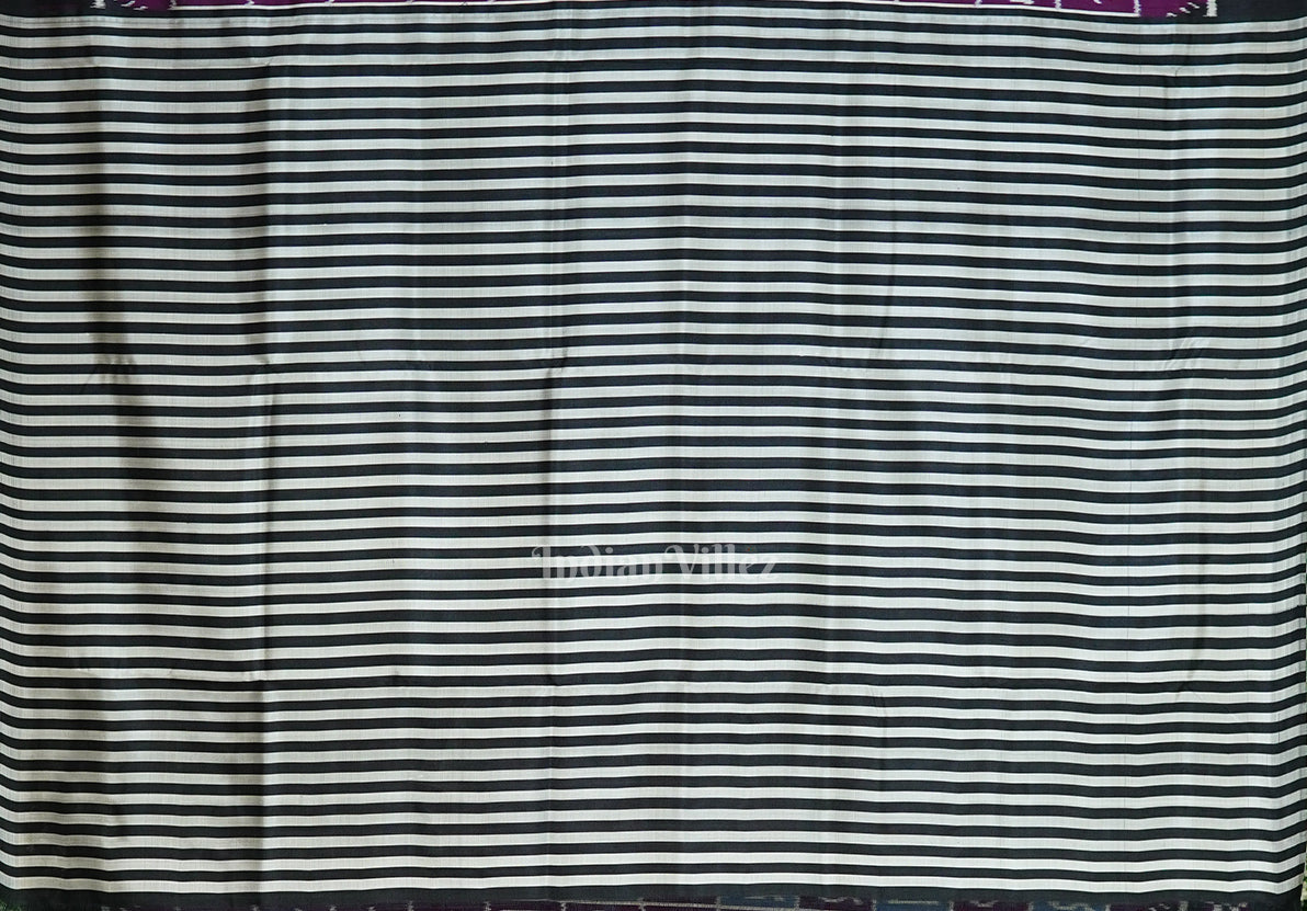 IndianVillèz Old Mauve Gray Odia Barnamala (Letter) Designer Contemporary Silk Saree - view 5