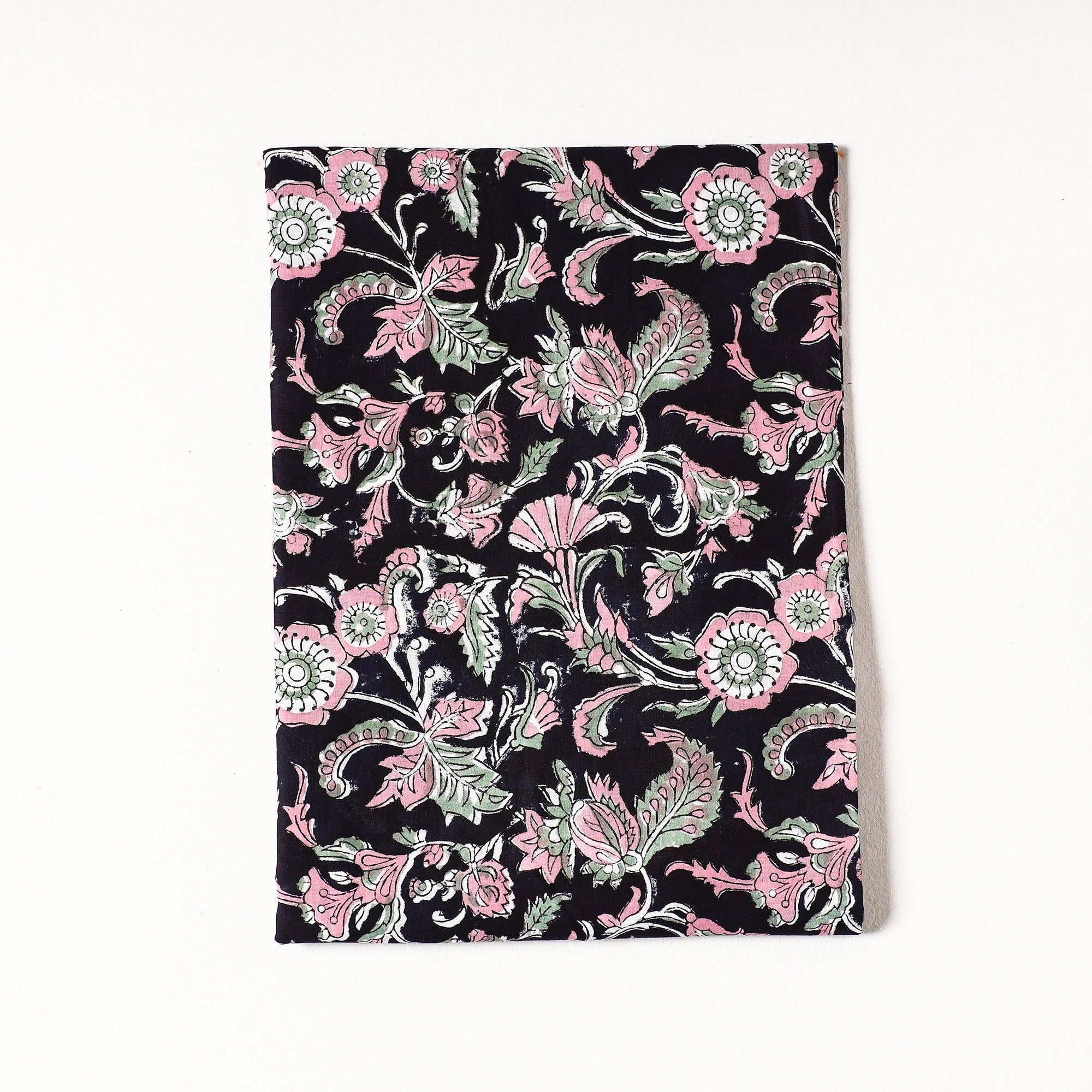 KUSUMLATA Black - Sanganeri Block Printed Cotton Precut Fabric