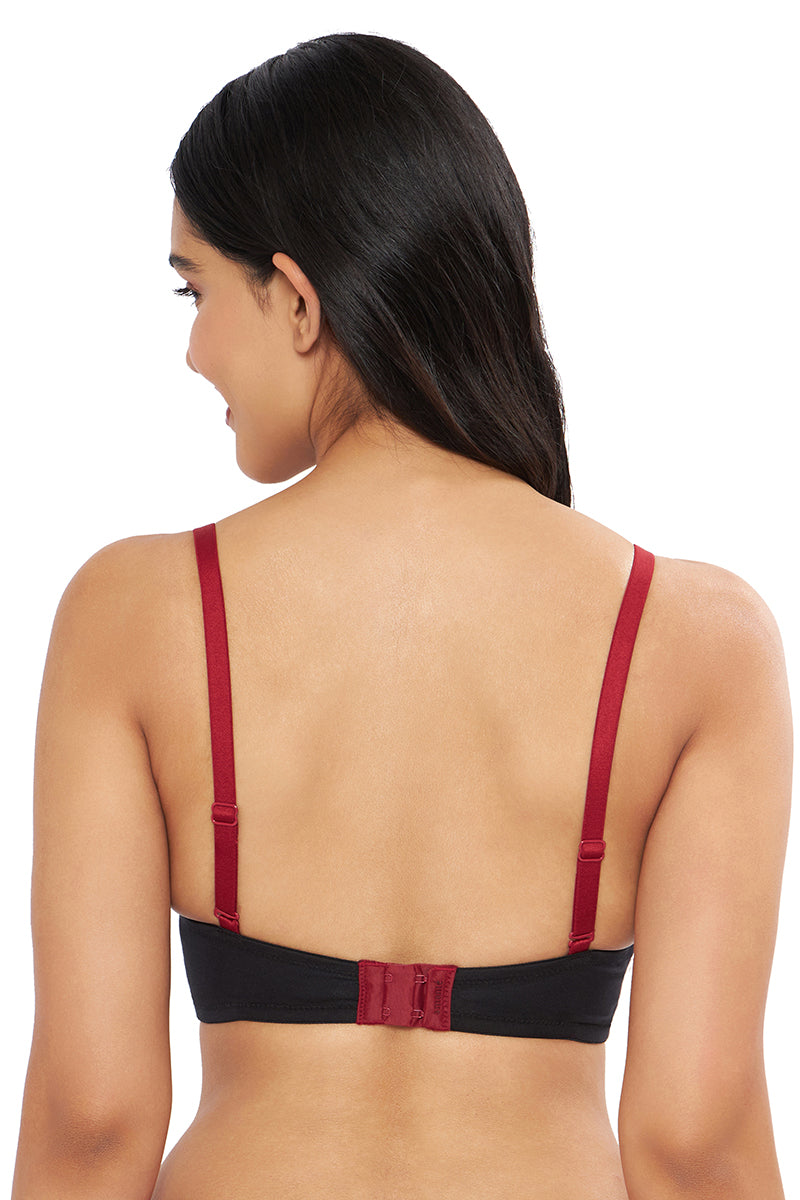 Amante Comfort Dream Padded Non-wired T-shirt Bra - Black & Henna - view 2
