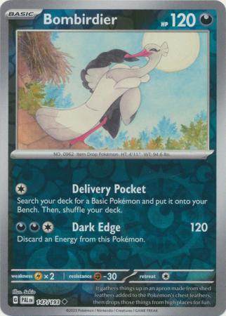 Uncommon sv02-147 reverse – Pokémon Bombirdier - 147/193 - Uncommon [sv02-147] [Reverse Holo]