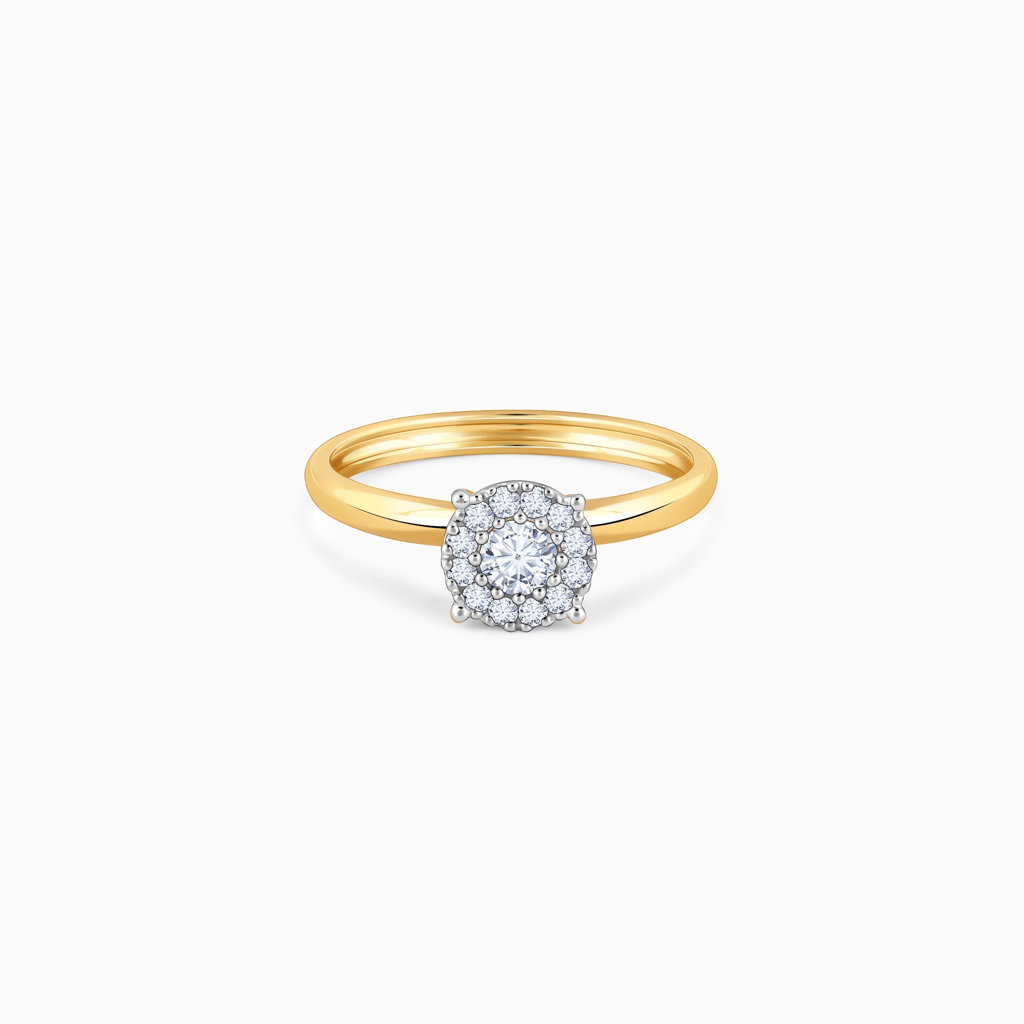 GIVA Jewellery Gold Solo Dazzle Diamond Ring