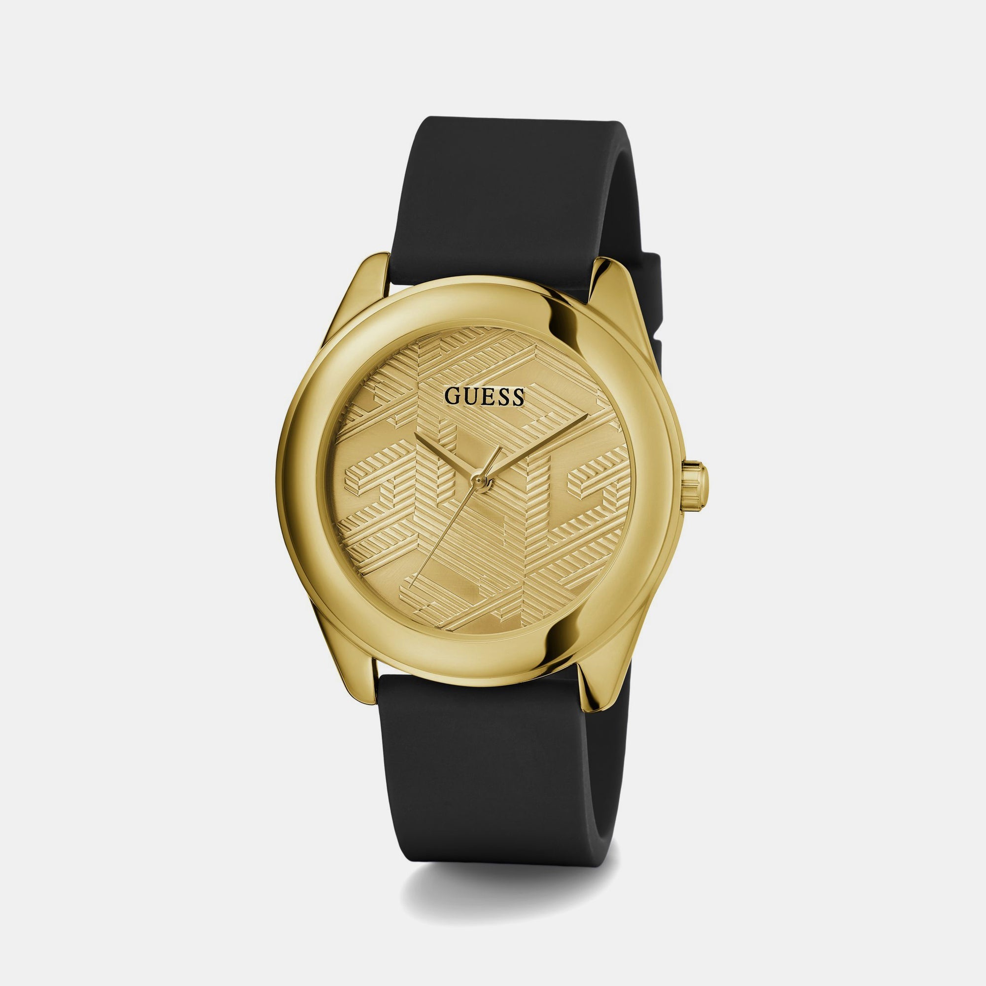 Guess Cubed Women Quartz Champagne Dial Analog Silicone Watch GW0665L1 - view 5