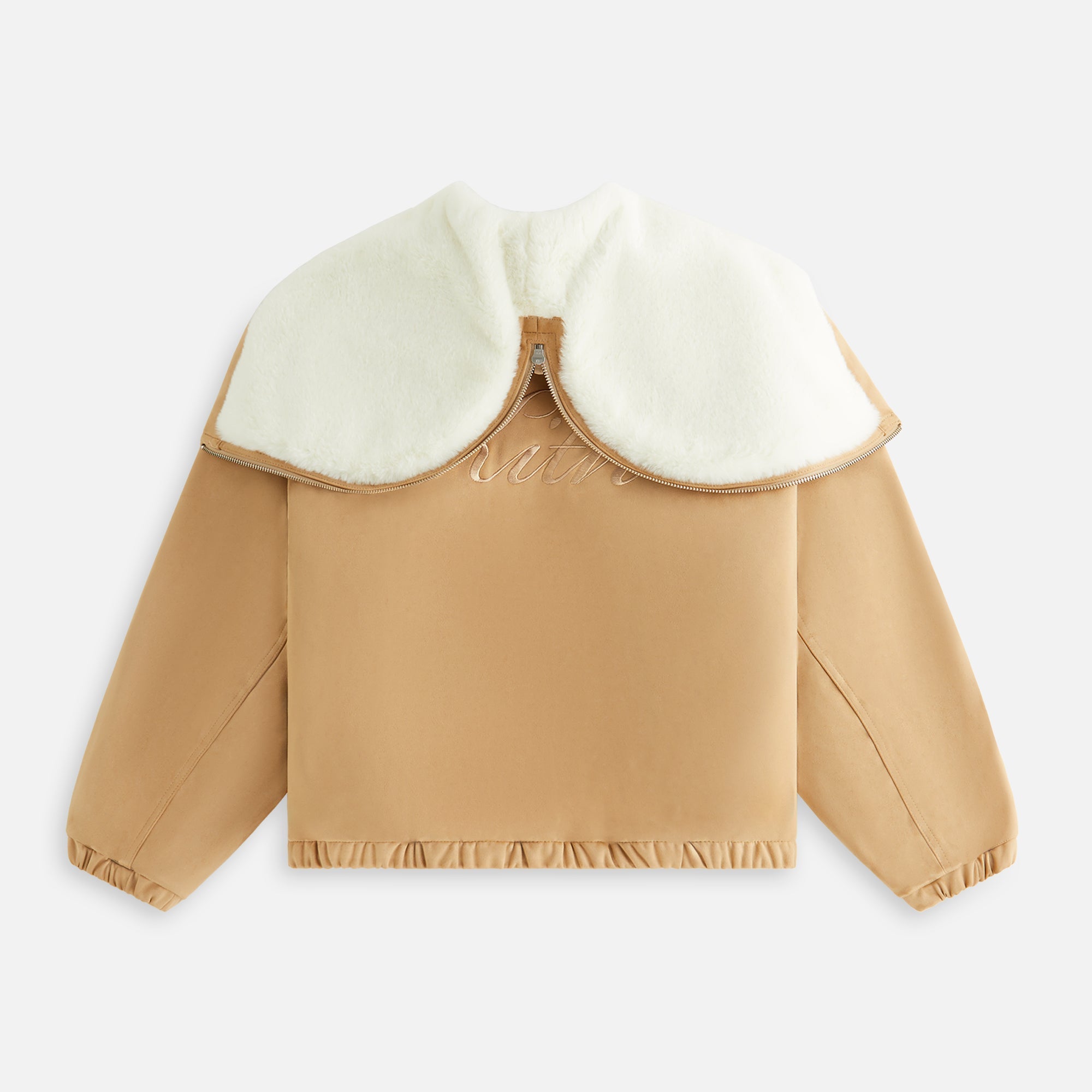Kith Women Nylas Microsuede Zip Hooded Bomber - Birch - view 5