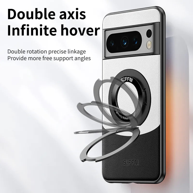 Million Cases Pixel 7 Series Premium Contrast Leather Magnetic Ring Case - view 3