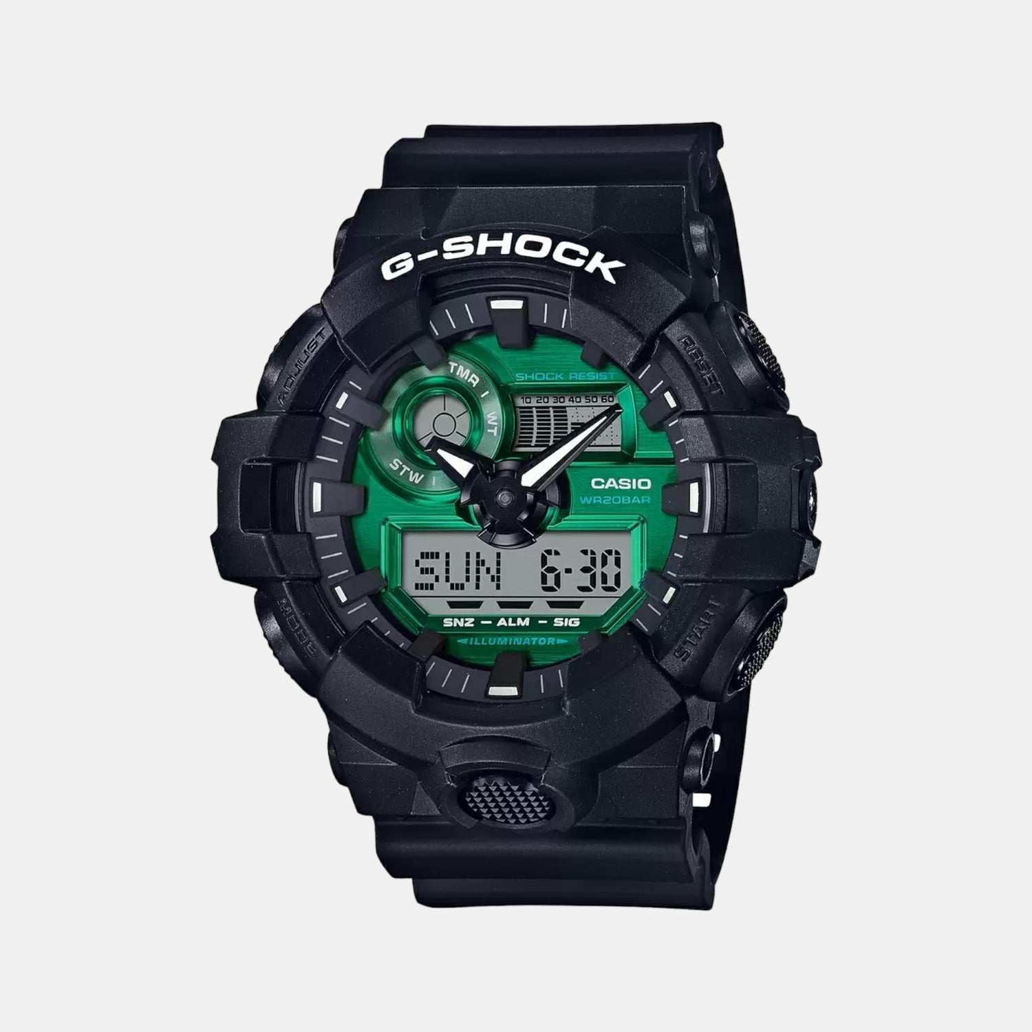 Casio G-Shock Men Quartz Green Dial Analog-Digital Resin Watch G1128