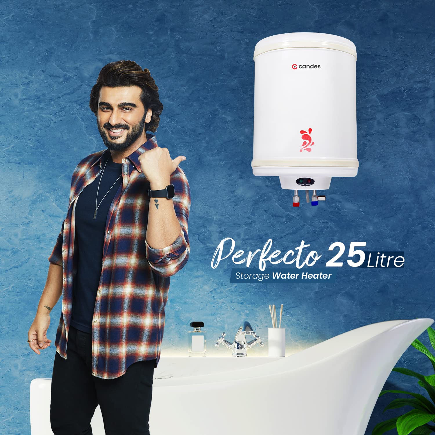 Candes 25 Litre Automatic Storage ISI Approved Vertical Electric Water Heater (Geyser) 5 Star Rated with Installation Kit & Special Anti Rust Body, (I - view 2