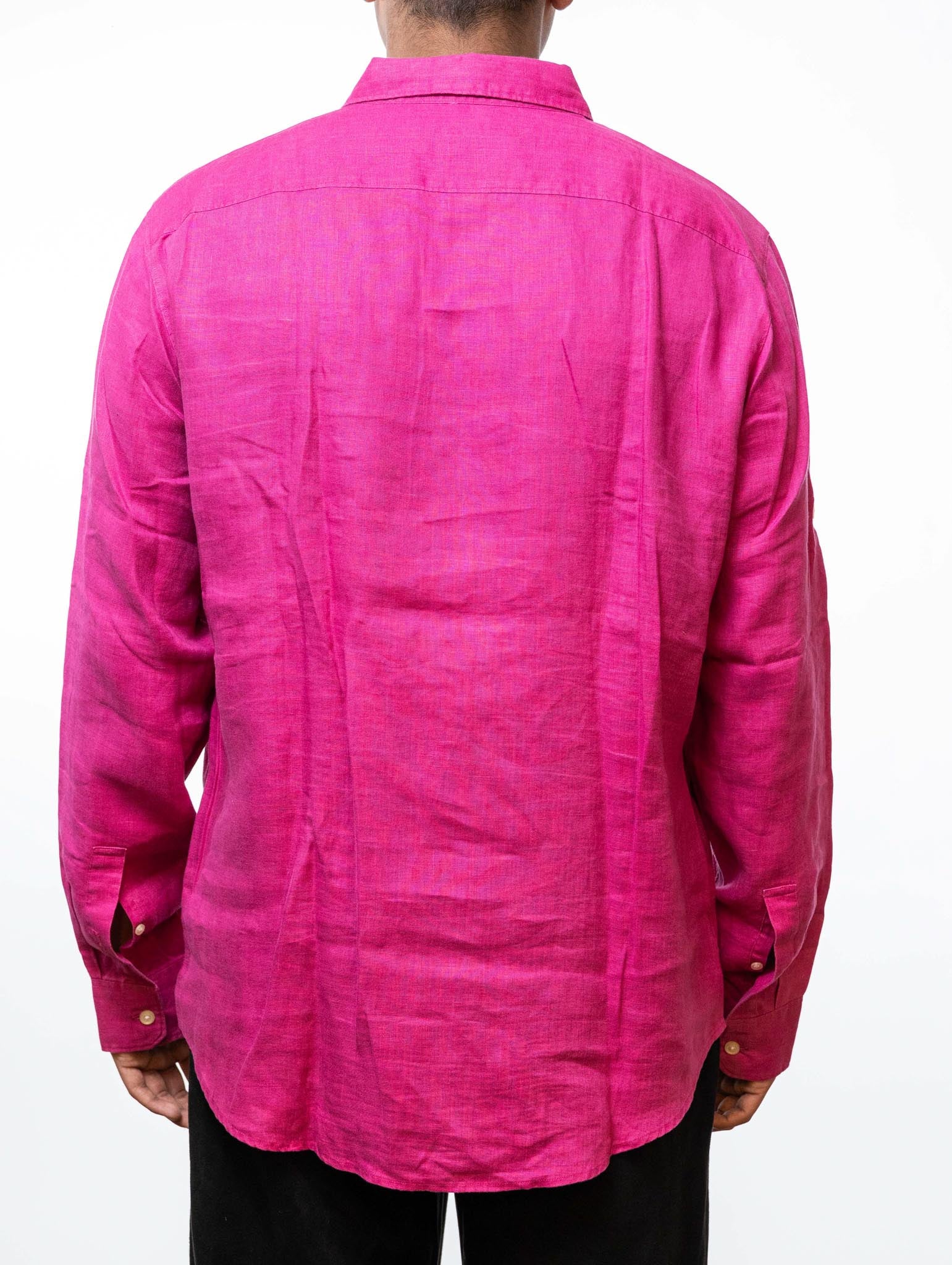Michael Kors Pink Linen Tailored Fit Shirt - view 3