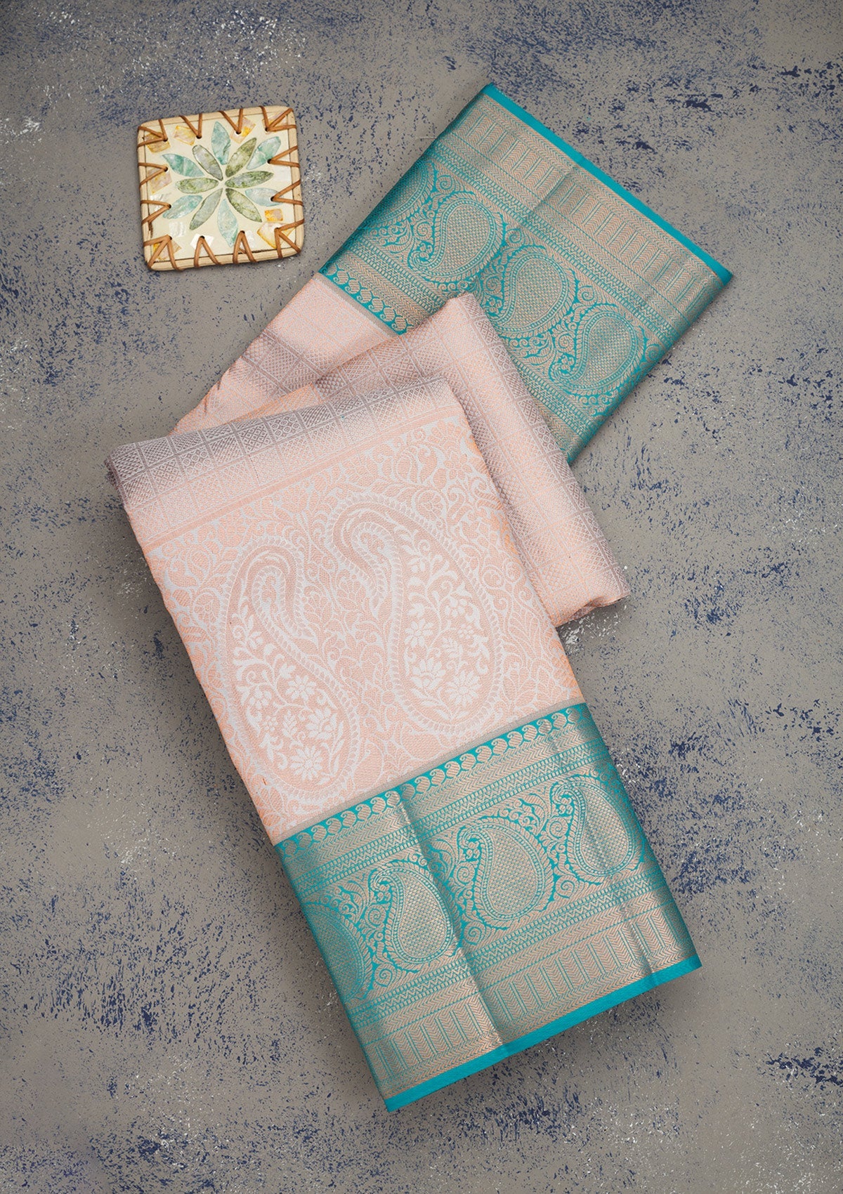 Koskii Light Grey Zariwork Pure Silk Saree – Women's