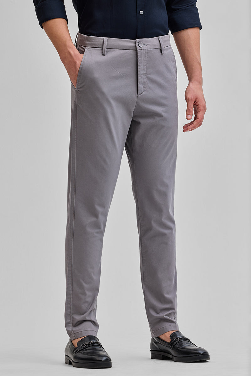 SNITCH Grey Slim Fit Trousers - view 6